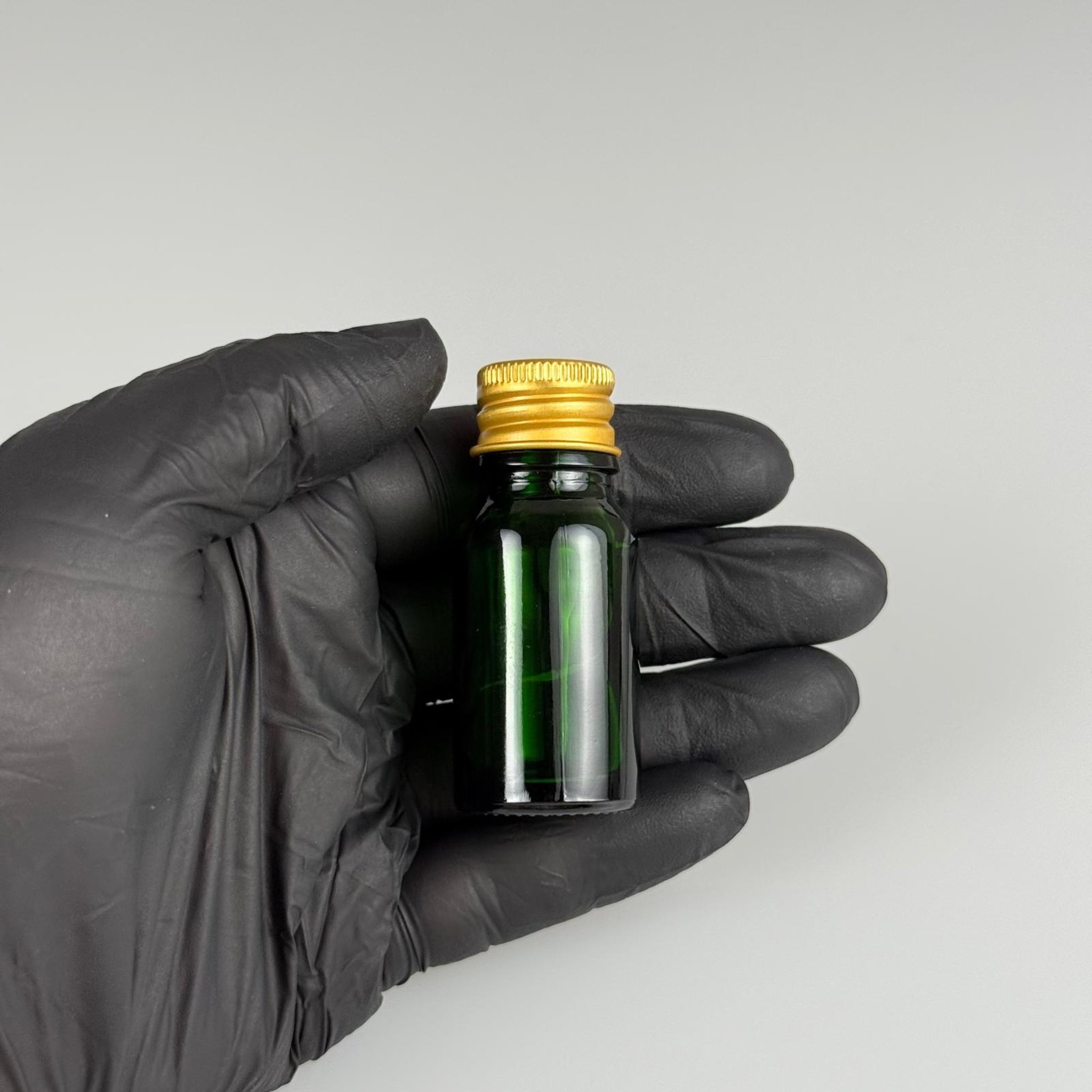 10 CC YEŞİL CAM ŞİŞE + KÖPÜK CONTALI GOLD ALÜMİNYUM METAL KAPAKLI TAKIM - 10 ML YEŞİL CAM ŞİŞE
