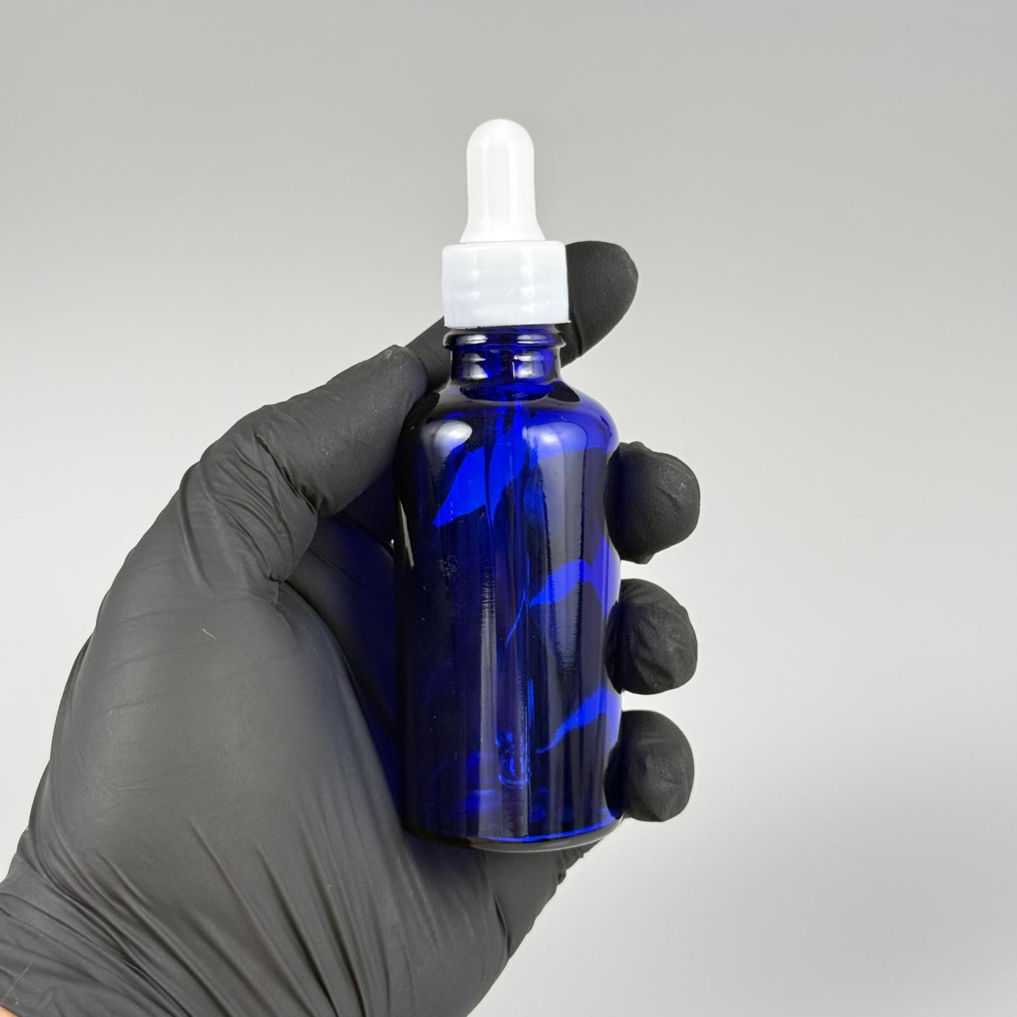 50 CC MAVİ CAM DAMLALIKLI ŞİŞE - BEYAZ EMZİK + BEYAZ DÜZ KAPAK + CAM PİPET TAKIM - 50 ML DAMLALIKLI ŞİŞE SETİ