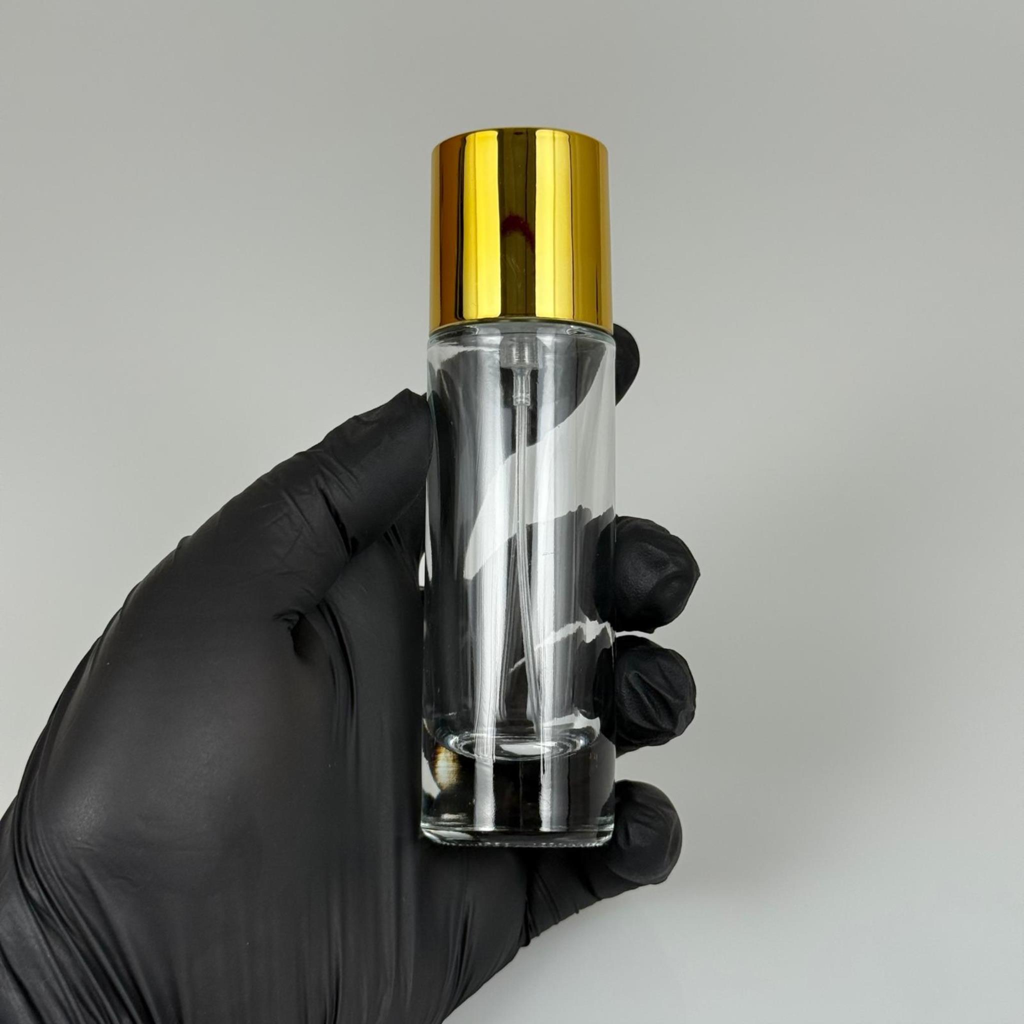 30 ML SİLİNDİR UZUN MODEL PARFÜM ŞİŞESİ - GOLD METAL SPREYLİ + GOLD GENİŞ KAPAKLI (AĞIZ 15 MM GEÇME KOLAY KAPAMA)