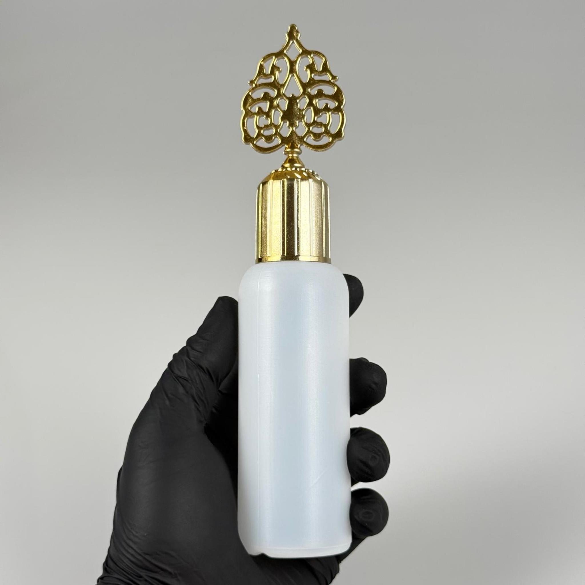 100 CC NATÜREL SERT POLİETİLEN ŞİŞE + GOLD OSMANLI KAPAK  ( 24 MM ) + PLASTİK TIPALI - 100 ML SERT POLİETİLEN KOLONYA ŞİŞESİ