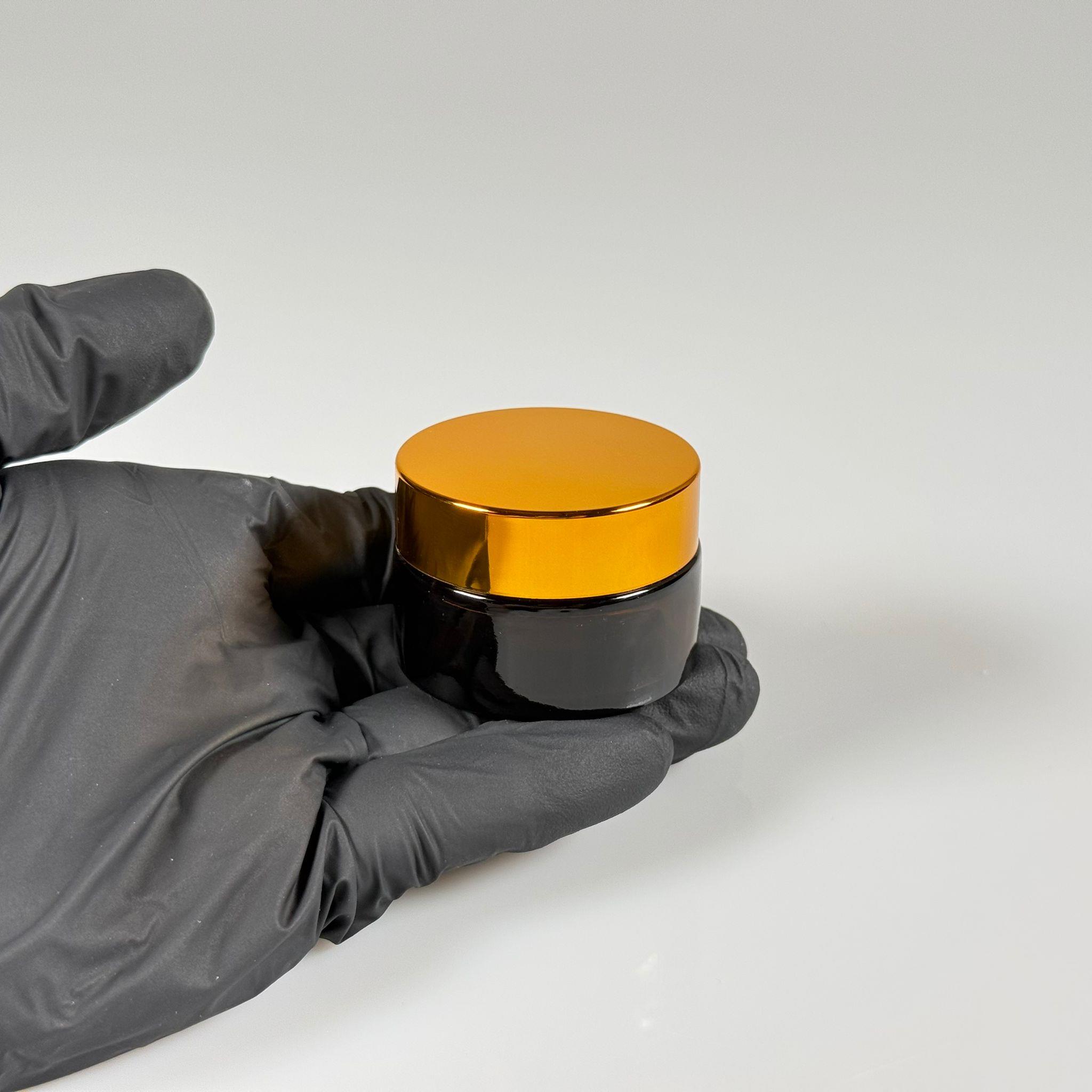 20 CC CAM AMBER KREM KAVANOZU - GOLD KAPAKLI İÇ CONTALI - 20 ML KAHVERENGİ KREM KAVANOZU - AMBER MUM KAVANOZU