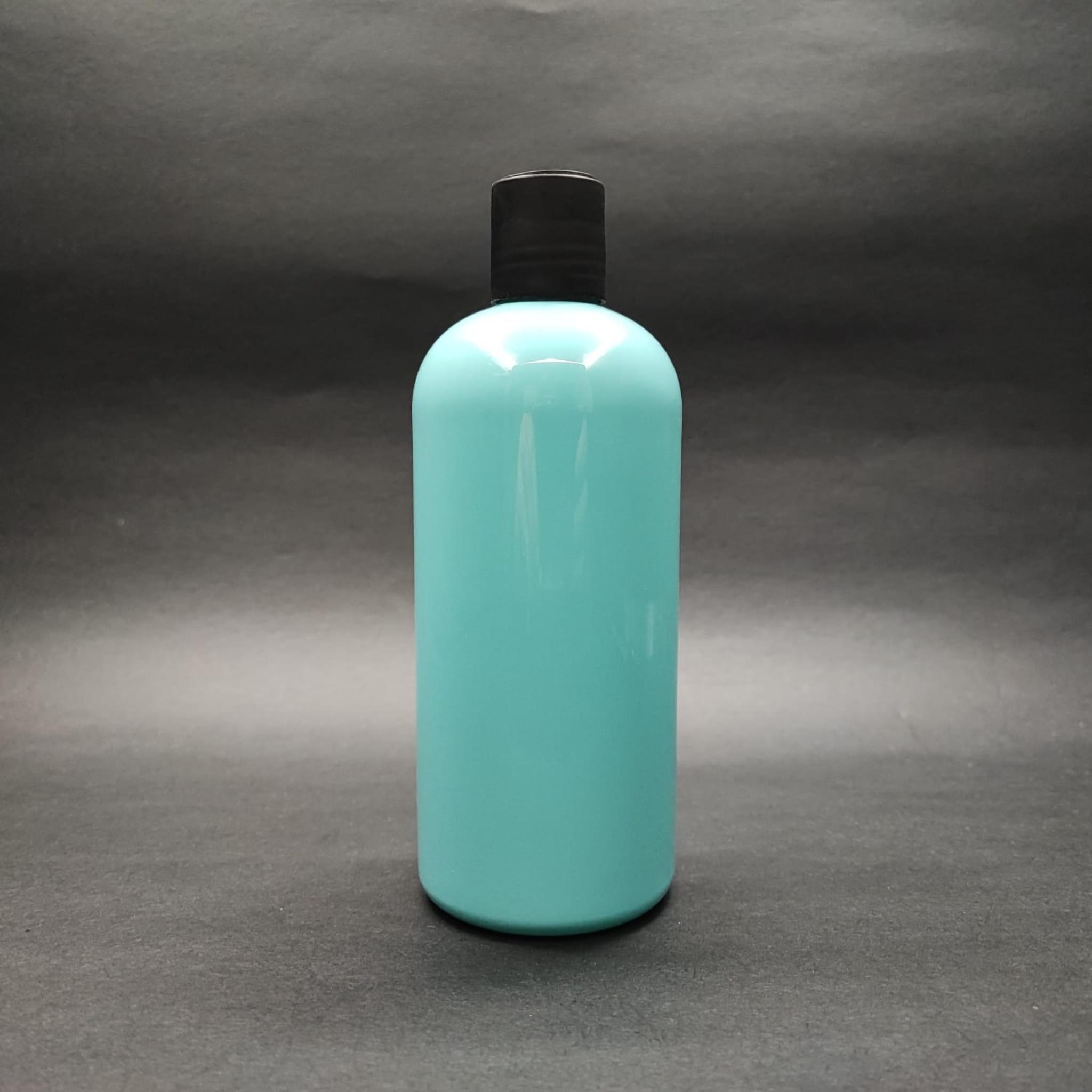 400 CC OVAL BOYUNLU SİLİNDİR PET ŞİŞE (30 GR) - SİYAH DİSKTOP ŞAMPUAN KAPAKLI - 400 ML PLASTİK ŞİŞE - TURKUAZ