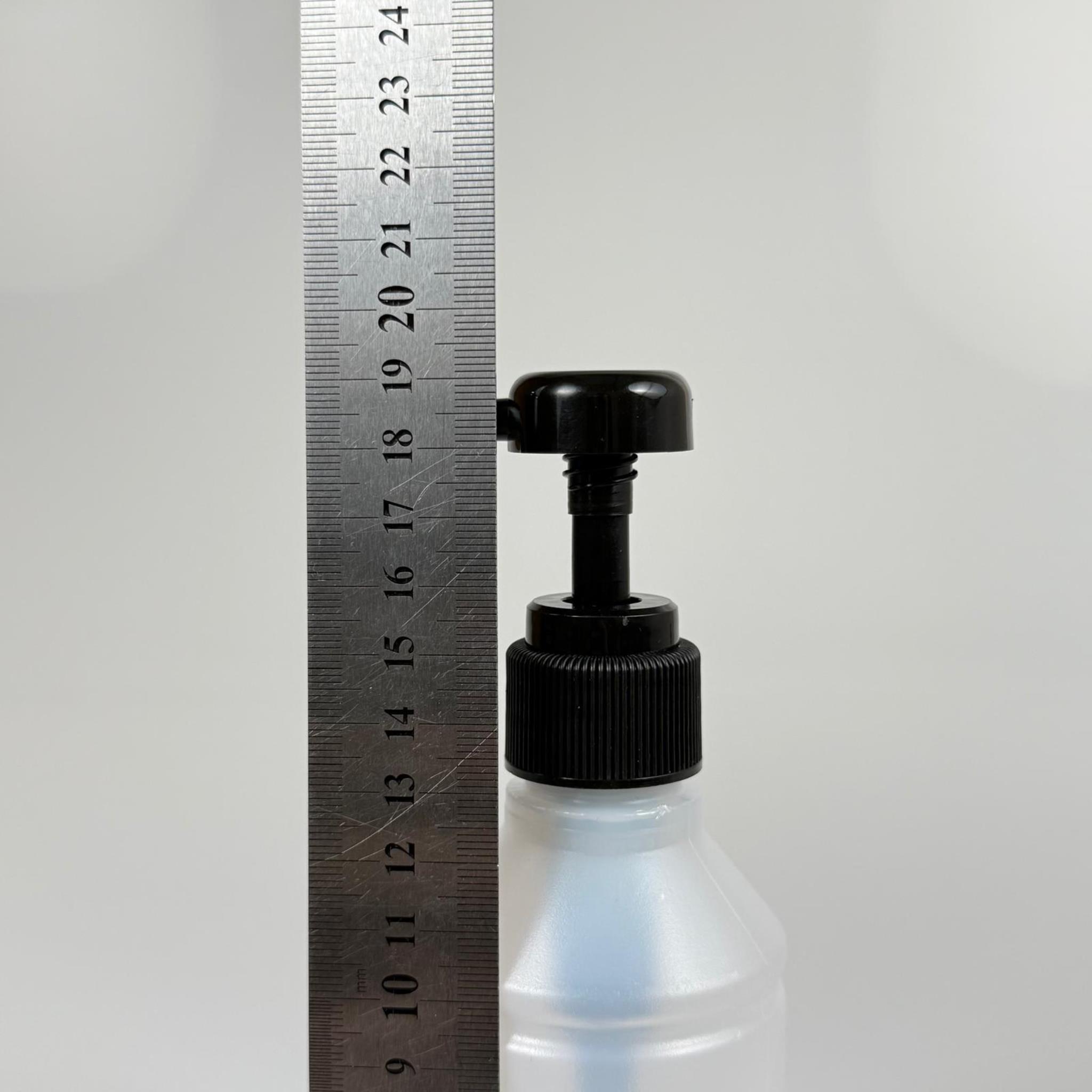 250 CC POLİETİLEN YARI SAYDAM MODEL ŞİŞE - SİYAH DOZAJ POMPALI (HER BASMADA 4 CC SIVI ATAR) - 250 ML POMPALI ŞİŞE - ŞURUP, ŞAMPUAN, KREM GİBİ YOĞUN KIVAMLI SIVILARDA KULLANILIR