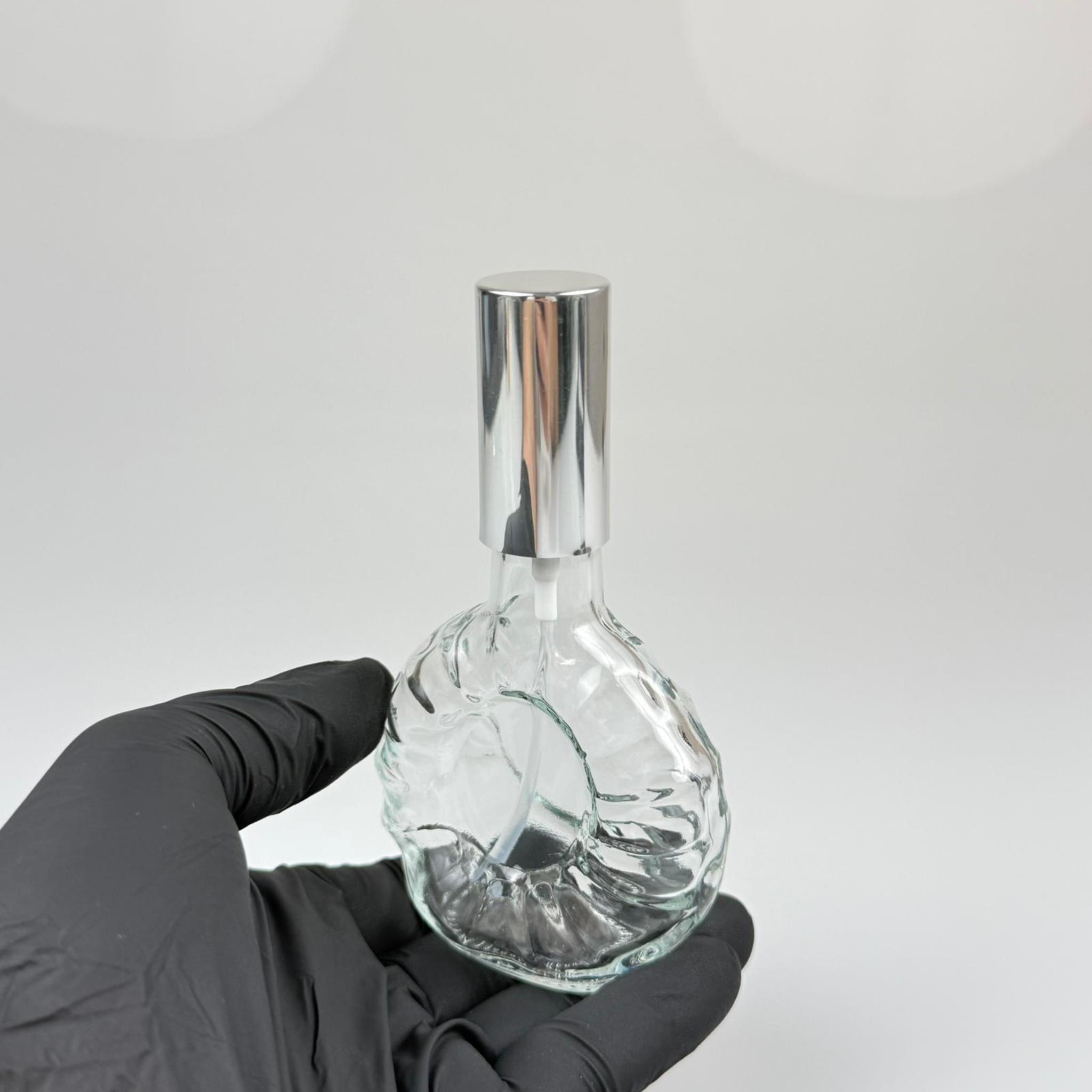 50 CC BOĞAZLI YASSI CAM ŞİŞE - VİDALI GÜMÜŞ SPREYLİ PARFÜM KOLONYA ŞİŞESİ TAKIM - 50 ML PRESTİJLİ ŞİŞE