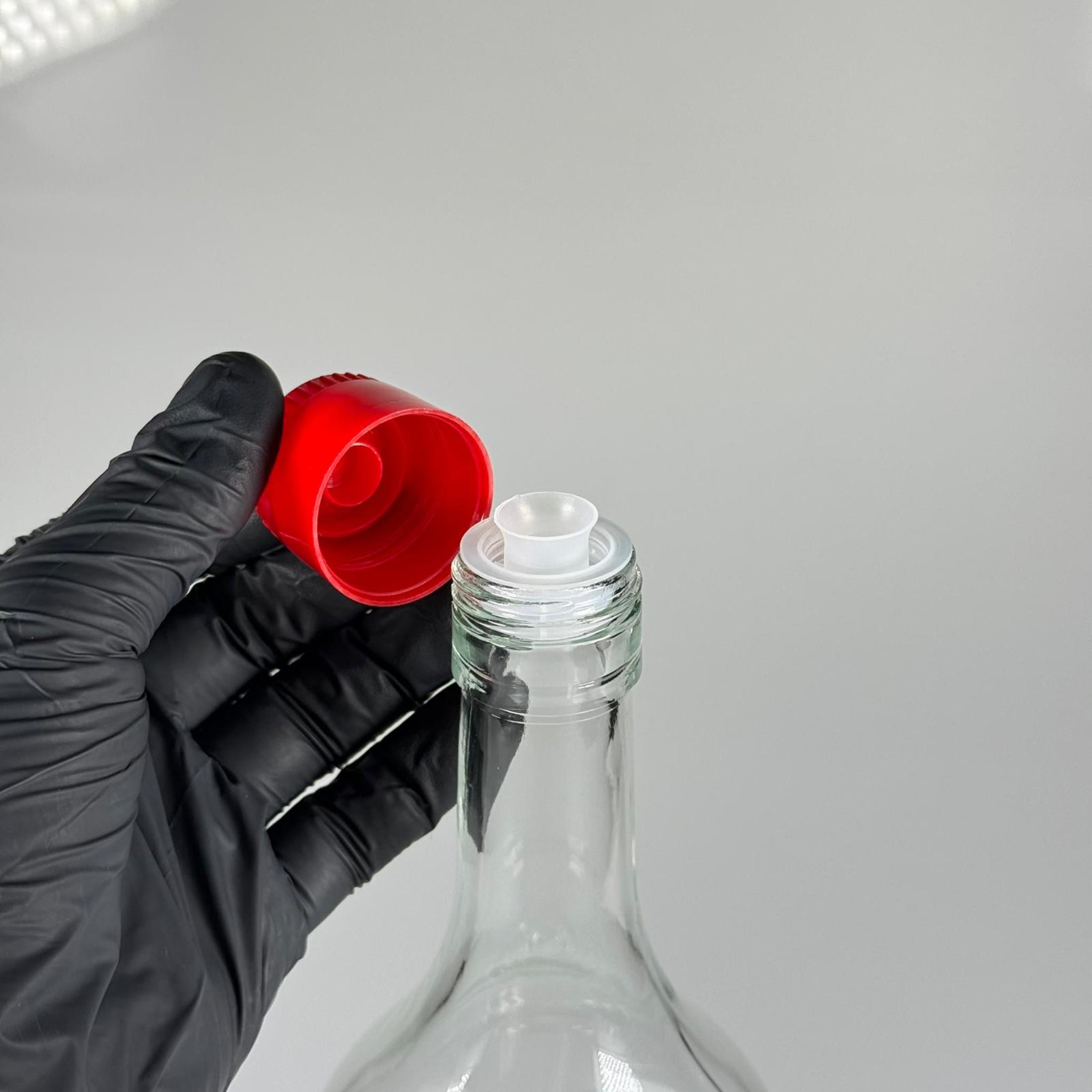 1500 CC CAM ŞİŞE ŞEFFAF - KIRMIZI AKITICILI DROP STOP KAPAKLI - 1500 ML CAM ŞİŞE - 1,5 LT CAM ŞİŞE