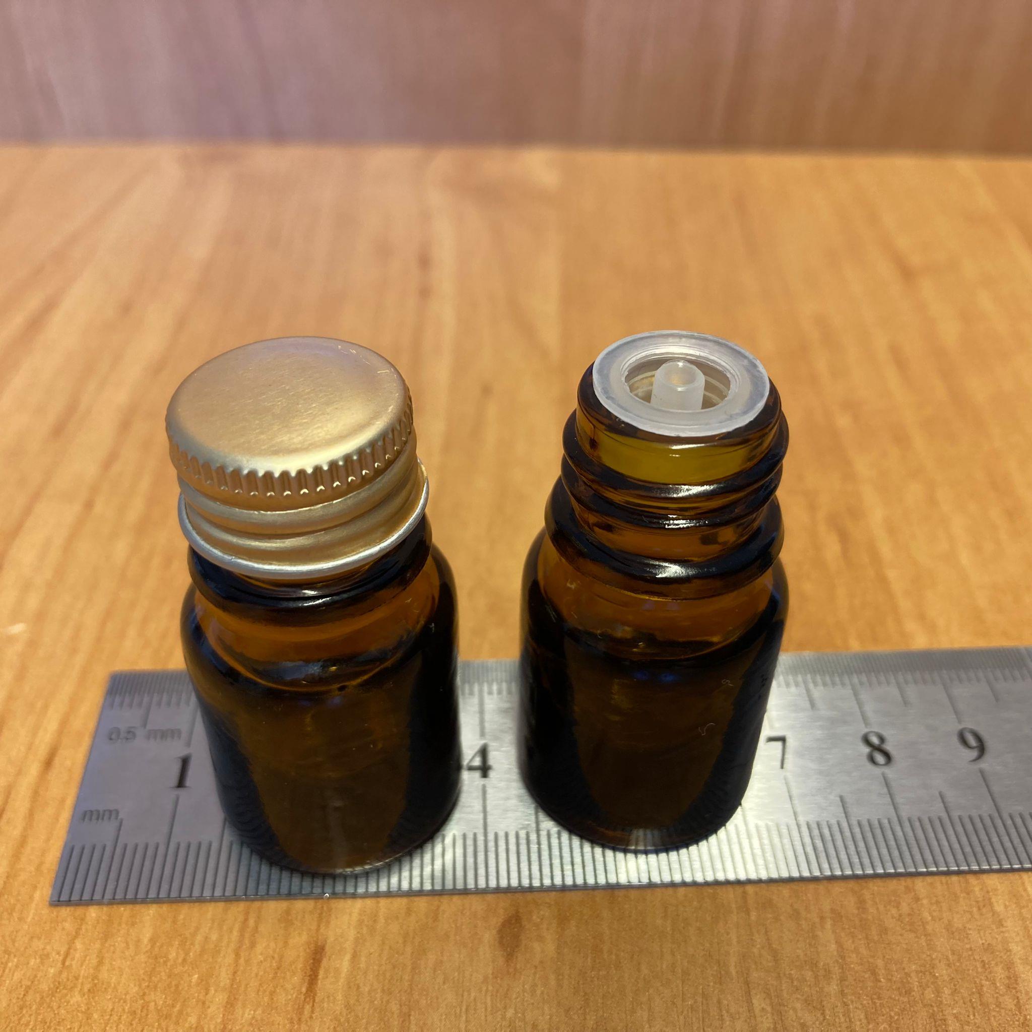 3 CC AMBER İÇTEN DAMLALIKLI - GOLD METAL KAPAKLI CAM ŞİŞE - 3 ML KOLONYA TIPALI CAM ŞİŞE