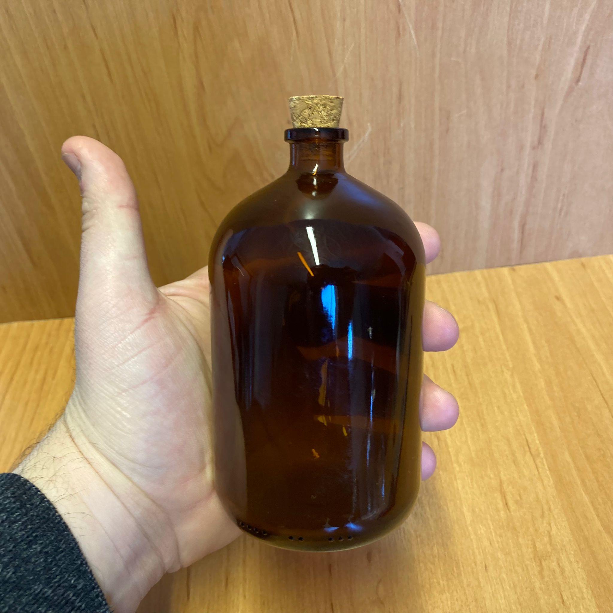 250 CC AMBER MANTAR TIPALI CAM ŞİŞE - MANTAR TIPALI KAHVERENGİ CAM ŞİŞE 250 ML