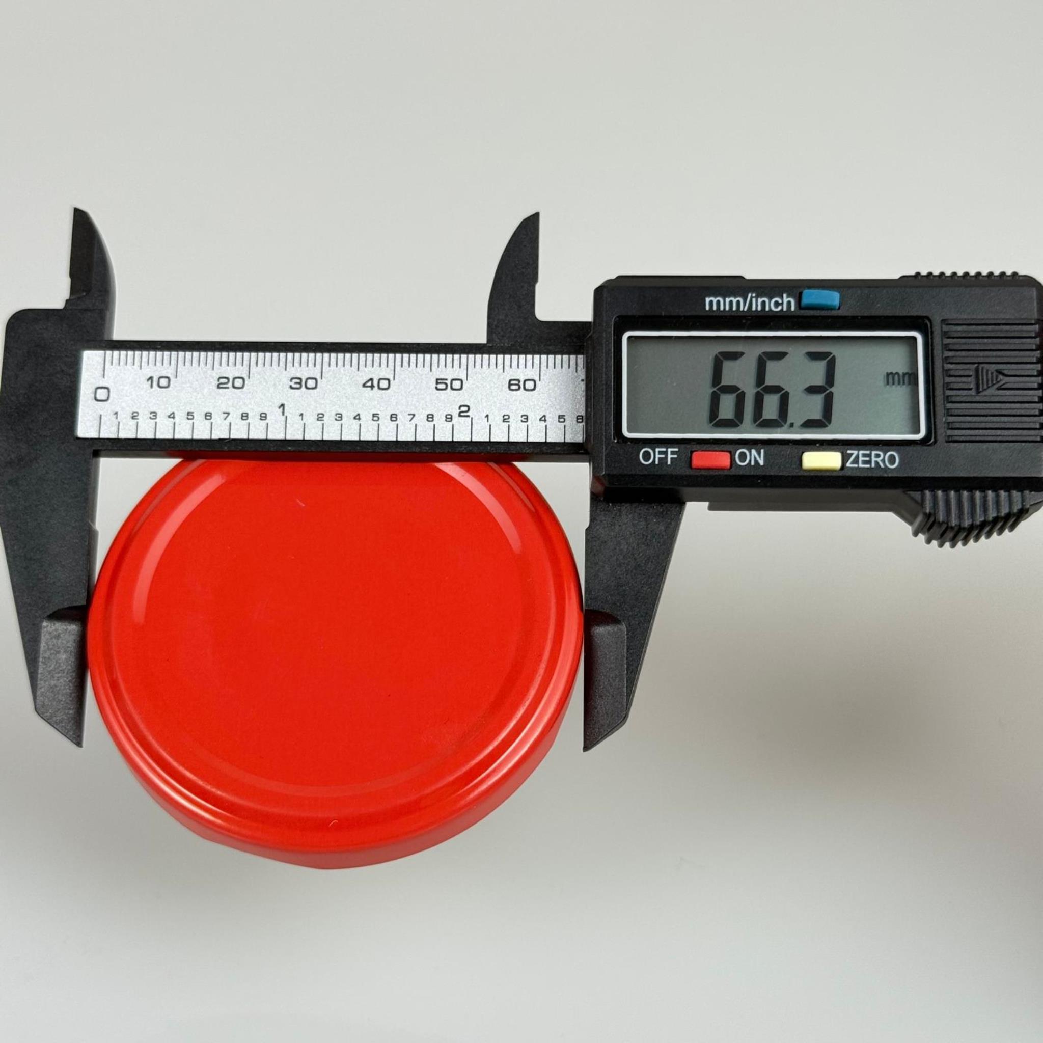 63 MM TWİST-OFF KIRMIZI DÜĞMELİ (MC063RSB038) - ROJO KIRMIZI SİLGAN MARKA - EMNİYET DÜĞMELİ - TİKTAK KAPAK - BOTUNLU METAL KAVANOZ KAPAĞI
