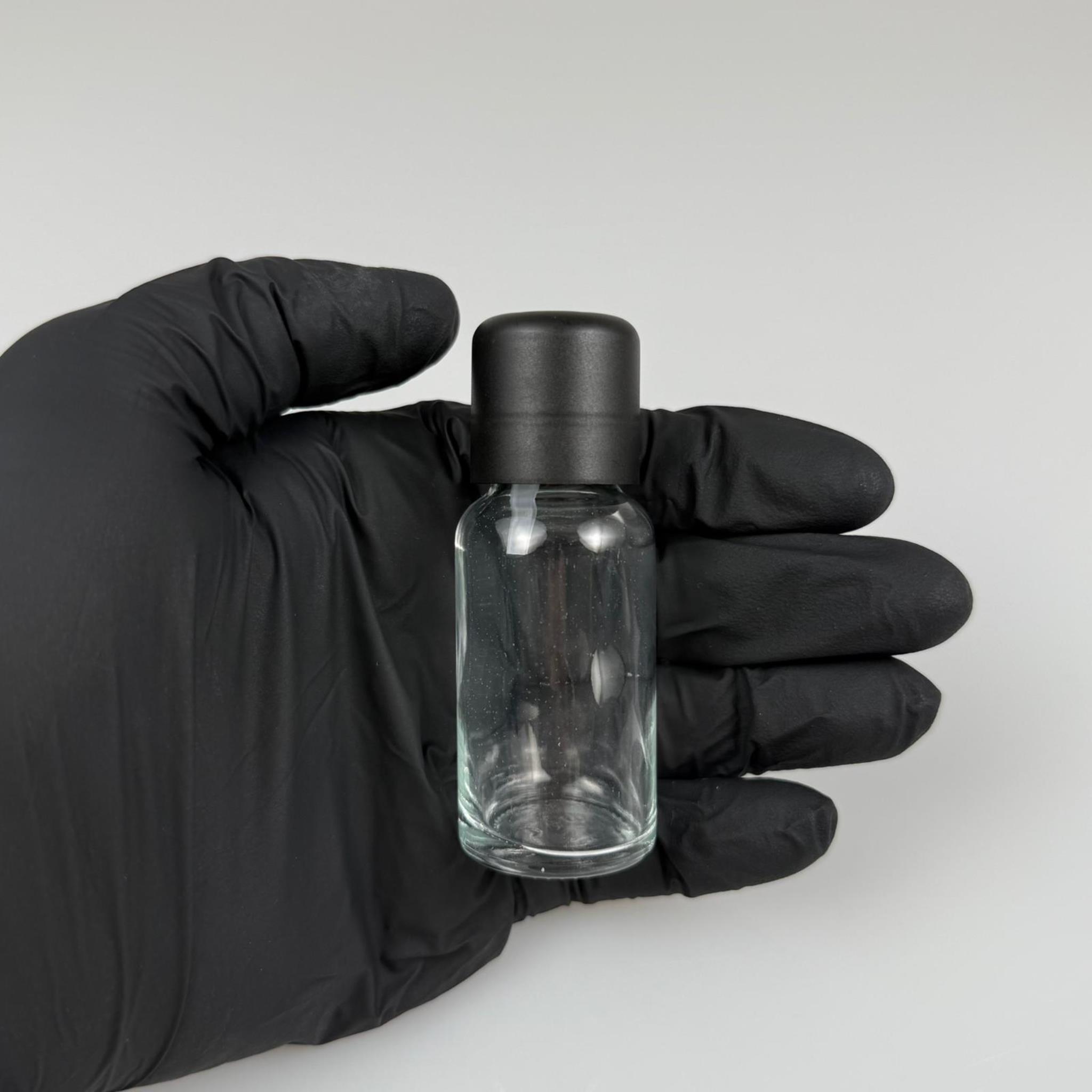 20 CC ŞEFFAF CAM ŞİŞE + İÇTEN DAMLALIKLI ÇOCUK KİLİTLİ SİYAH KAPAK - SAYDAM 20 ML KİLİT KAPAKLI DAMLATMALI ŞİŞE