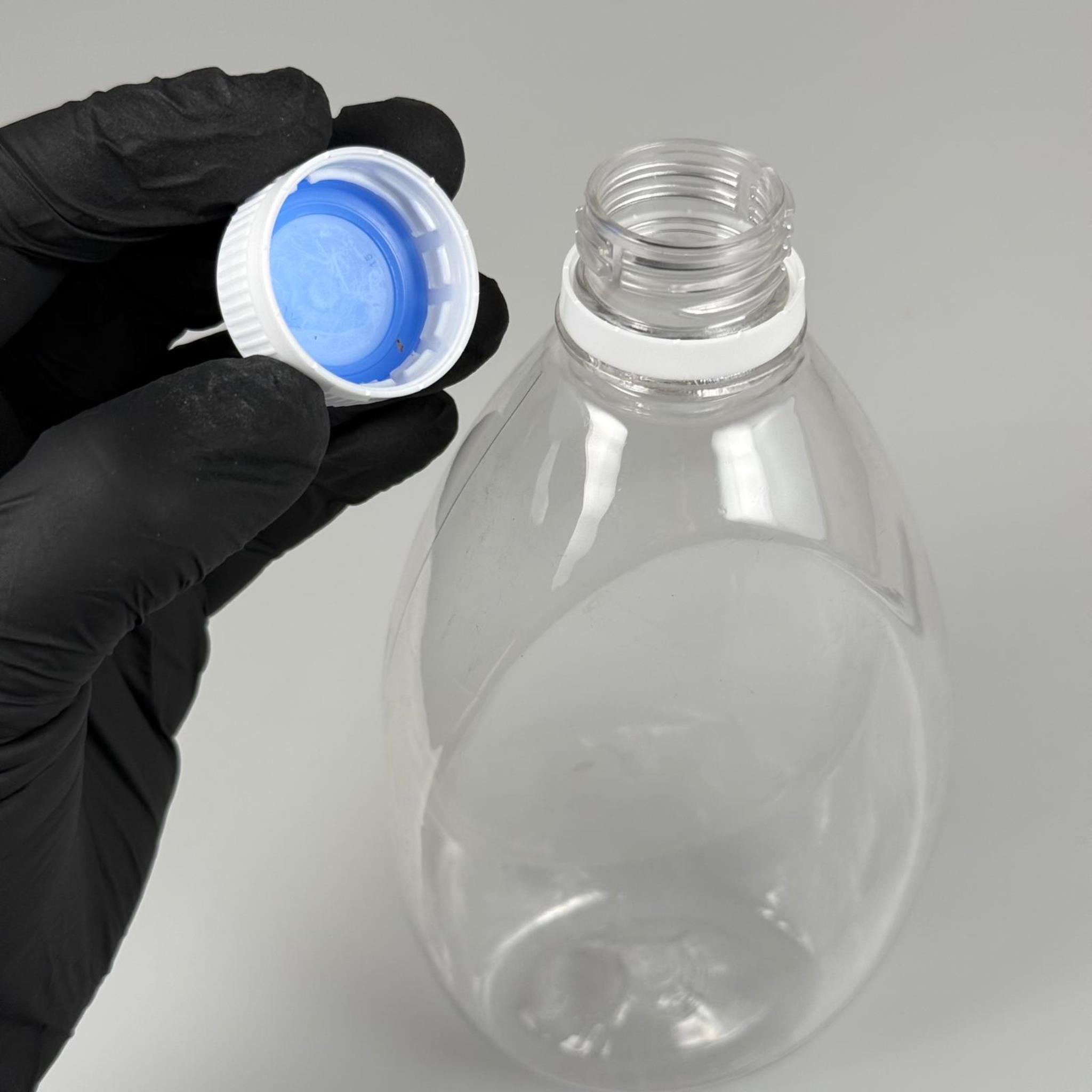400 CC YASSI PET ŞİŞE - KİLİTLİ CONTALI BEYAZ KAPAKLI - 400 ML PLASTİK ŞİŞE