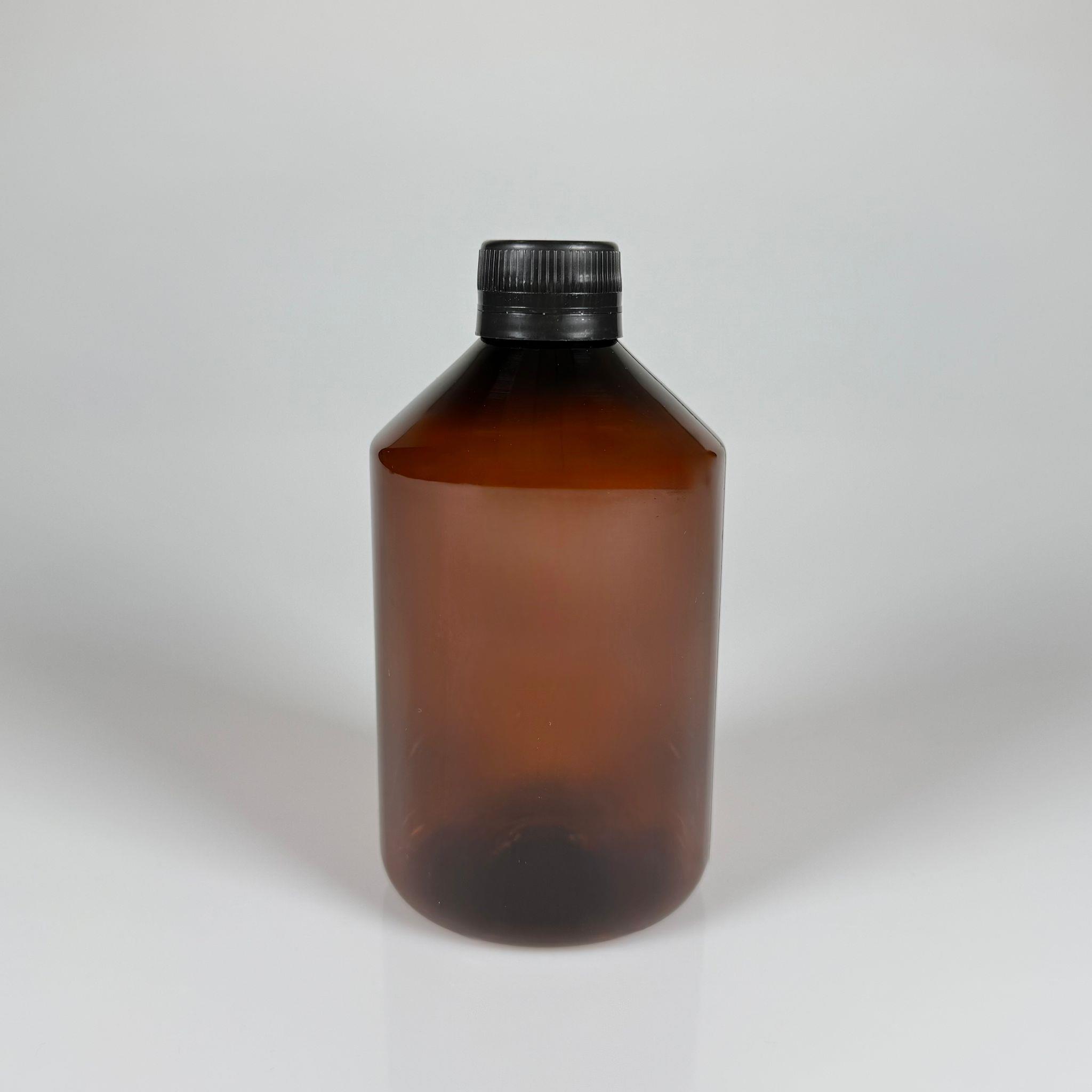 500 CC AMBER SERT PLASTİK ŞİŞE - SİYAH KİLİTLİ KAPAKLI  - 500 ML KAHVERENGİ PET ŞİŞE