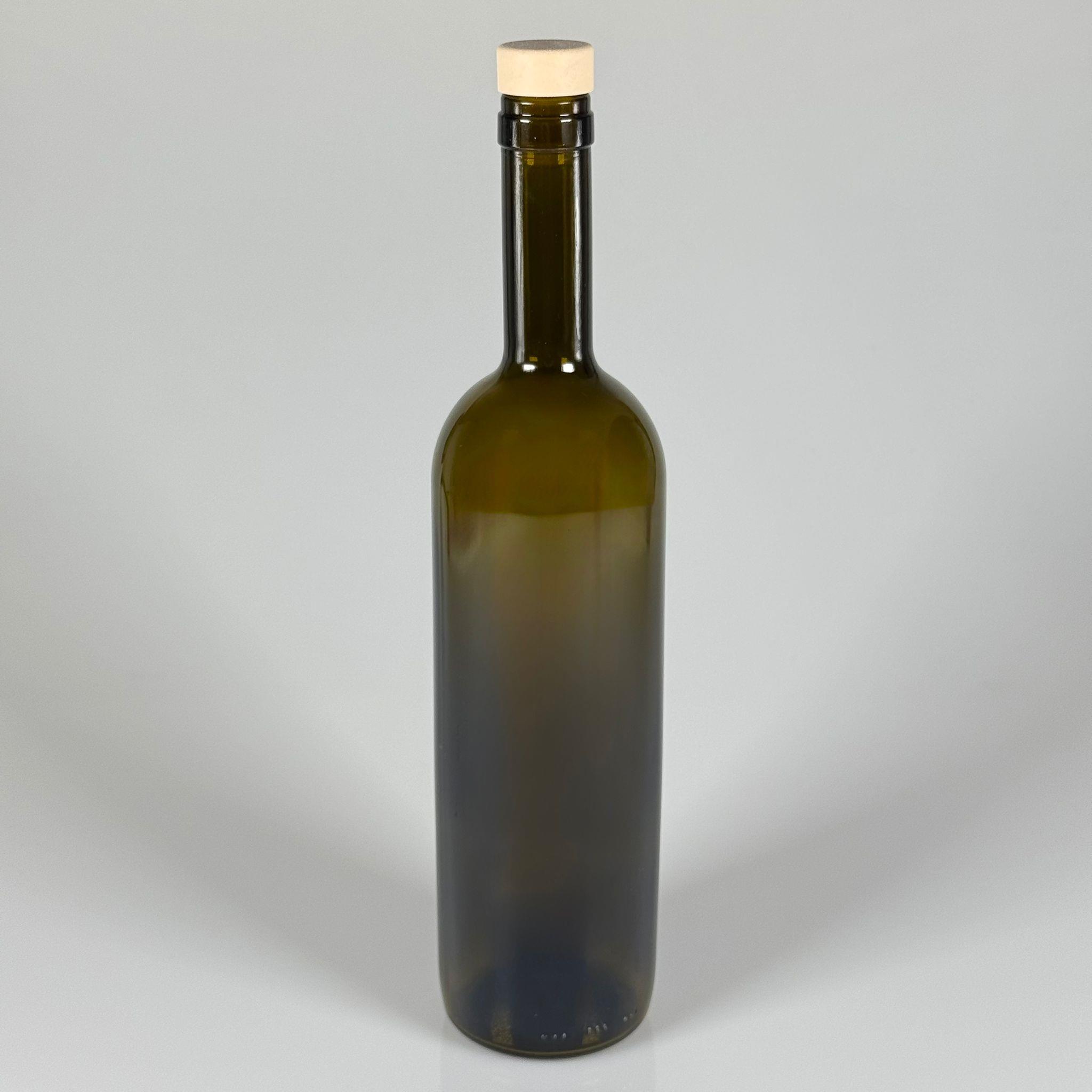 750 CC YAĞDANLIK YEŞİL CAM ŞİŞE + AHŞAP GÖRÜNÜMLÜ SENTETİK MANTAR TIPA - 750  ML TIPALI CAM ŞİŞE