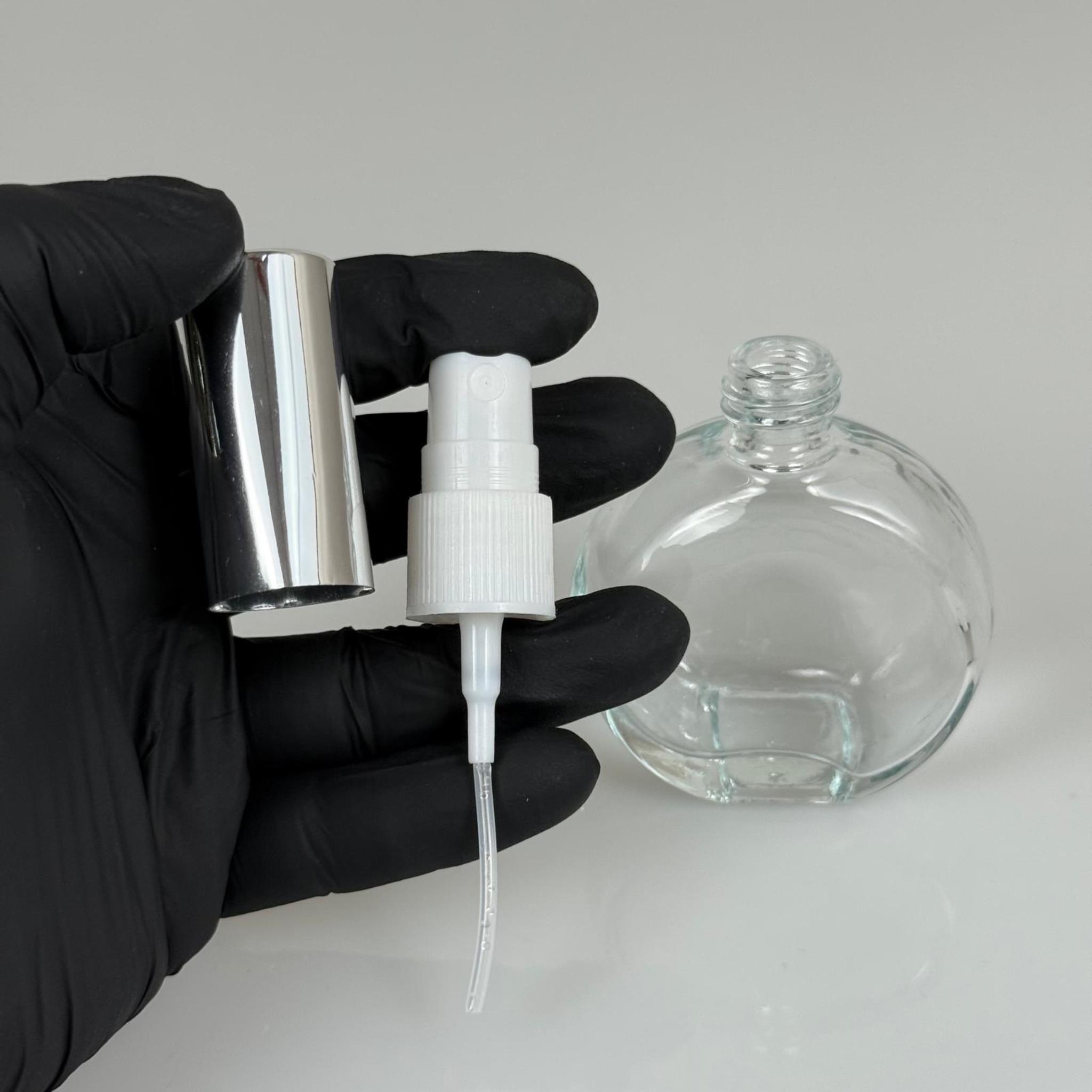 50 CC OVAL YUVARLAK CAM ŞİŞE + GÜMÜŞ SPREY FISFIS - 50 ML HEDİYELİK CAM KOLONYA ŞİŞESİ - DÜĞÜN, NİŞAN, SÖZ, KINA, CENAZE, PROMOSYON, PARFÜM İÇİN HEDİYELİK KOLONYA ŞİŞELERİ