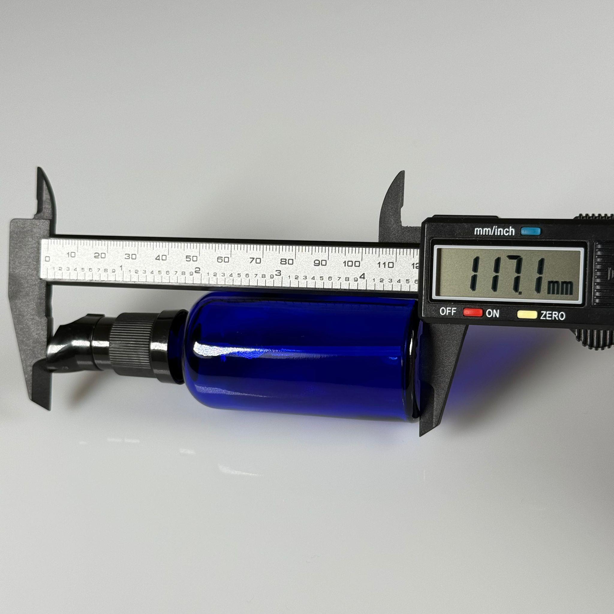 50 CC MAVİ CAM ŞİŞE - SIZDIRMAZ ETEKLİ SİYAH LOSYON POMPALI TAKIM - 50 ML LOSYON ŞİŞESİ - YAĞ, KREM GİBİ YOĞUN KIVAMLI SIVILAR İÇİN CAM AMBALAJ