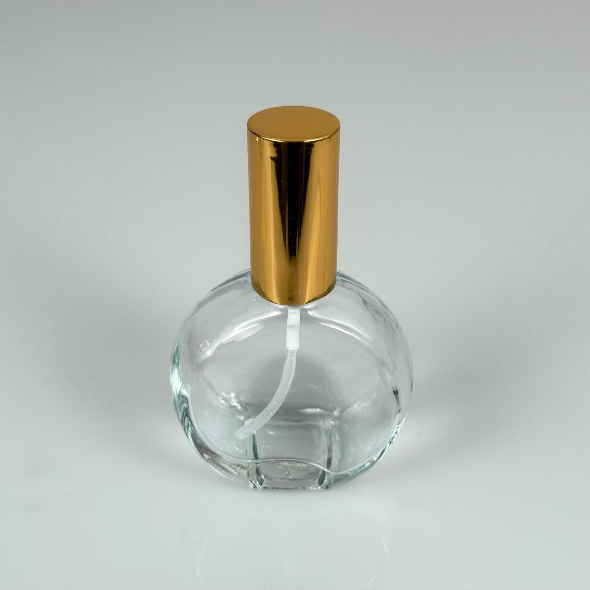 50 CC OVAL YUVARLAK CAM ŞİŞE + GOLD SPREY FISFIS - 50 ML HEDİYELİK CAM KOLONYA ŞİŞESİ - DÜĞÜN, NİŞAN, SÖZ, KINA, CENAZE, PROMOSYON, PARFÜM İÇİN HEDİYELİK KOLONYA ŞİŞELERİ