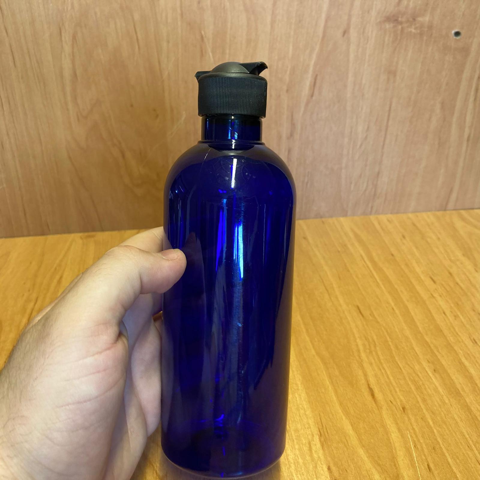 400 CC MAVİ PLASTİK ŞAMPUAN ŞİŞESİ - SİYAH AKITICILI FLİPTOP KAPAKLI - 400 ML MAVİ BOŞ PLASTİK ŞİŞE - AÇILIR KAPANIR KAPAKLI