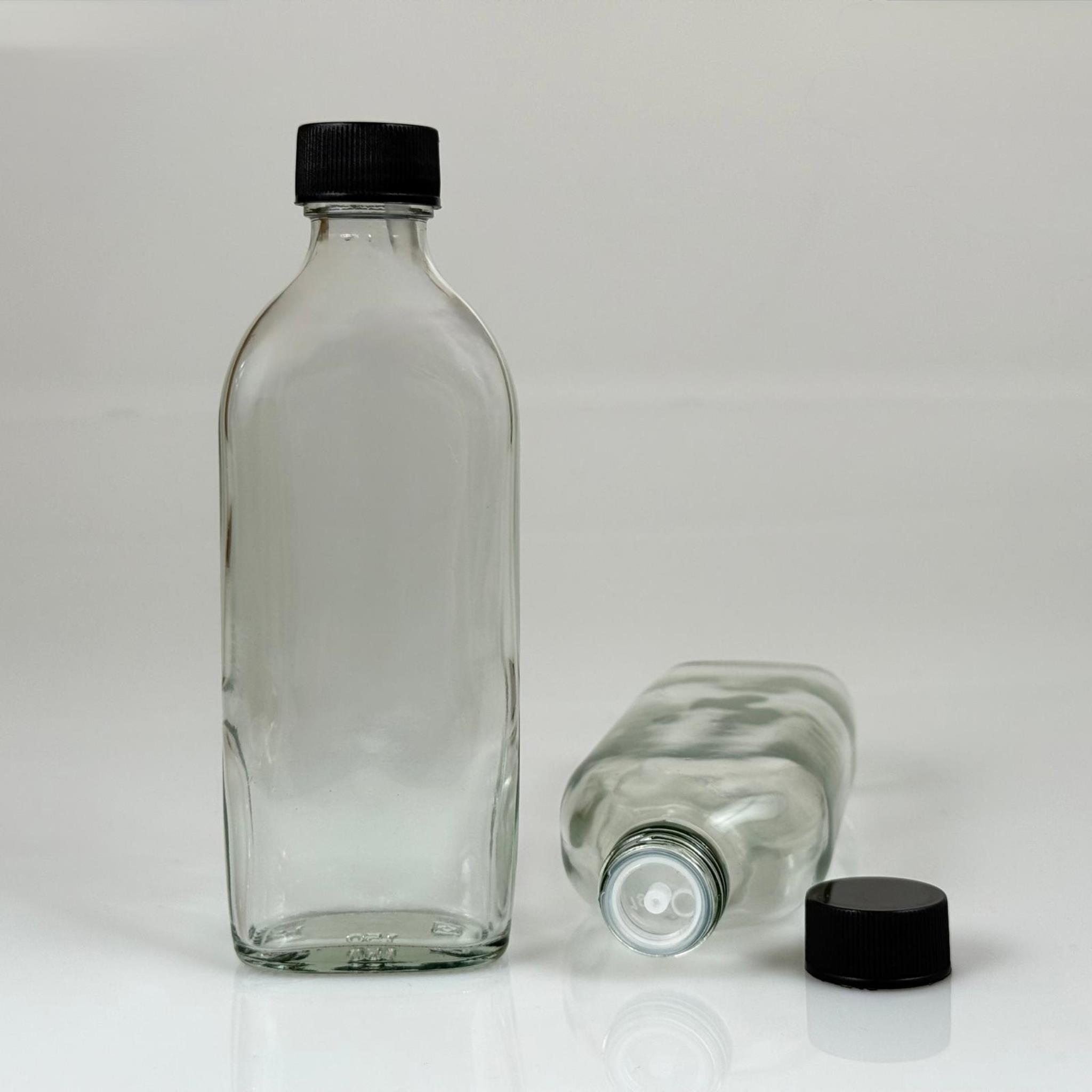 150 CC YASSI KOLONYA CAM ŞİŞE - SİYAH KAPAKLI + KOLONYA TIPALI - 150 ML DAMLATMALI KAPAKLI CAM KOLONYA ŞİŞESİ