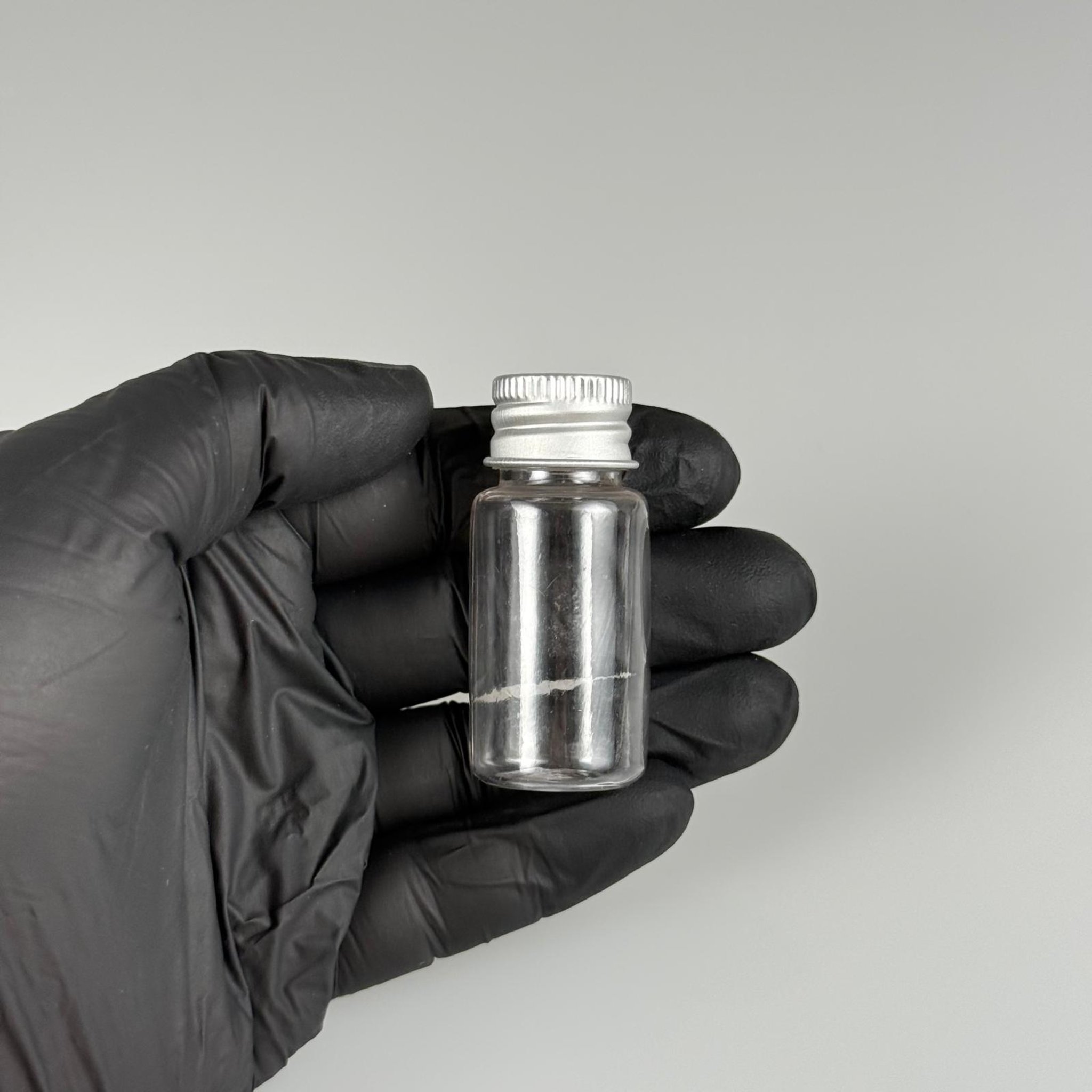 10 CC ŞEFFAF PET SHOT ŞİŞE - KÖPÜK CONTALI GÜMÜŞ ALÜMİNYUM METAL KAPAKLI TAKIM - 10 ML PLASTİK ŞİŞE