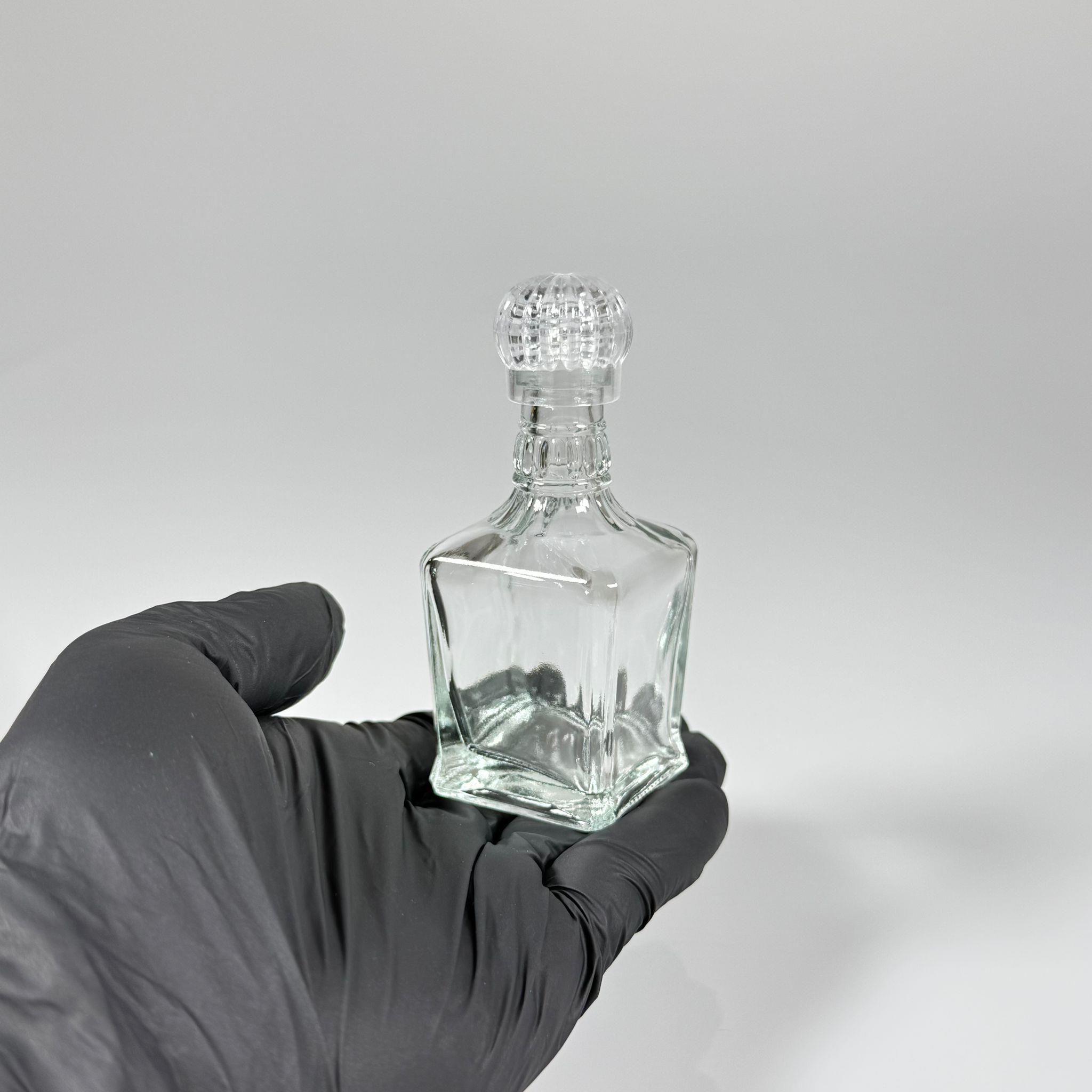 50 CC BOĞAZLI KONİK CAM ŞİŞE - KRİSTAL KAPAKLI KOLONYA TIPALI - 50 ML PRESTİJLİ ŞİŞE