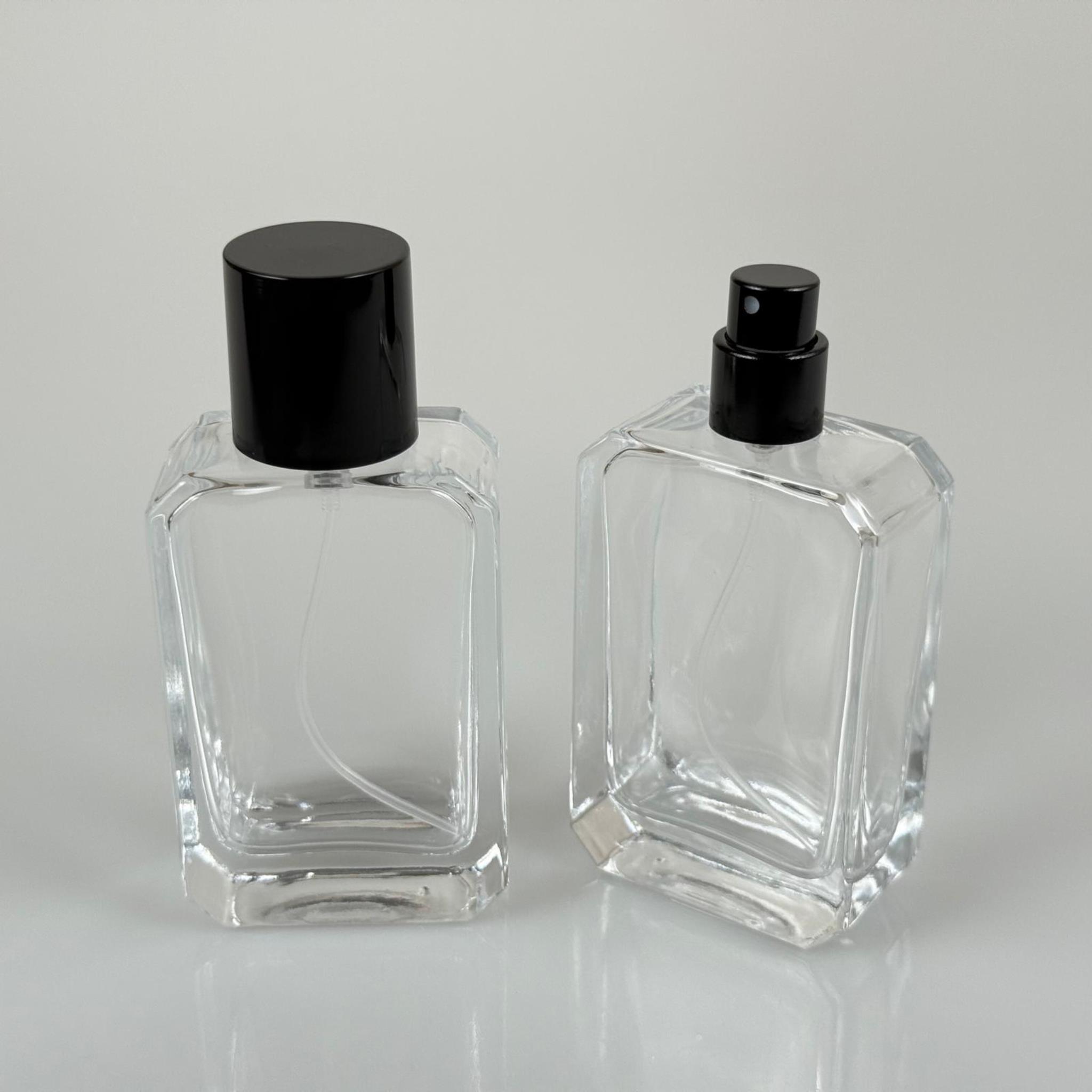 50 ML KÖŞELİ MODEL ANGEL PARFÜM ŞİŞESİ - SİYAH METAL SPREYLİ + SİYAH KAPAKLI (AĞIZ 15 MM GEÇME KOLAY KAPAMA)