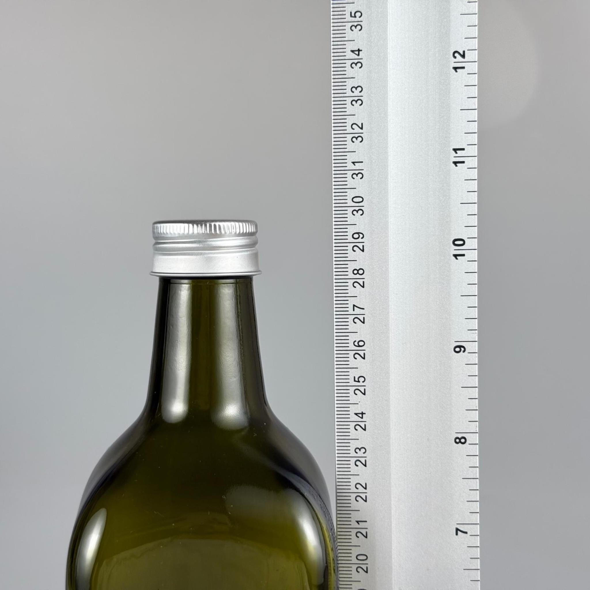 750 CC YEŞİL MARASKA CAM ŞİŞE - GÜMÜŞ METAL ALÜMİNYUM KAPAKLI - 750 ML KÖŞELİ YAĞ ŞİŞESİ - SİRKE ŞİŞESİ