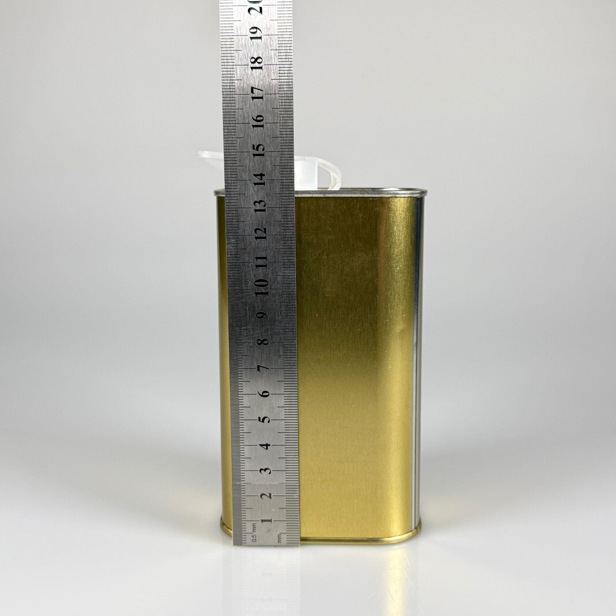 0,5 LT YAĞ TENEKESİ - GOLD - 500 CC ZEYTİNYAĞ TENEKESİ -AKITICILI KAPAKLI