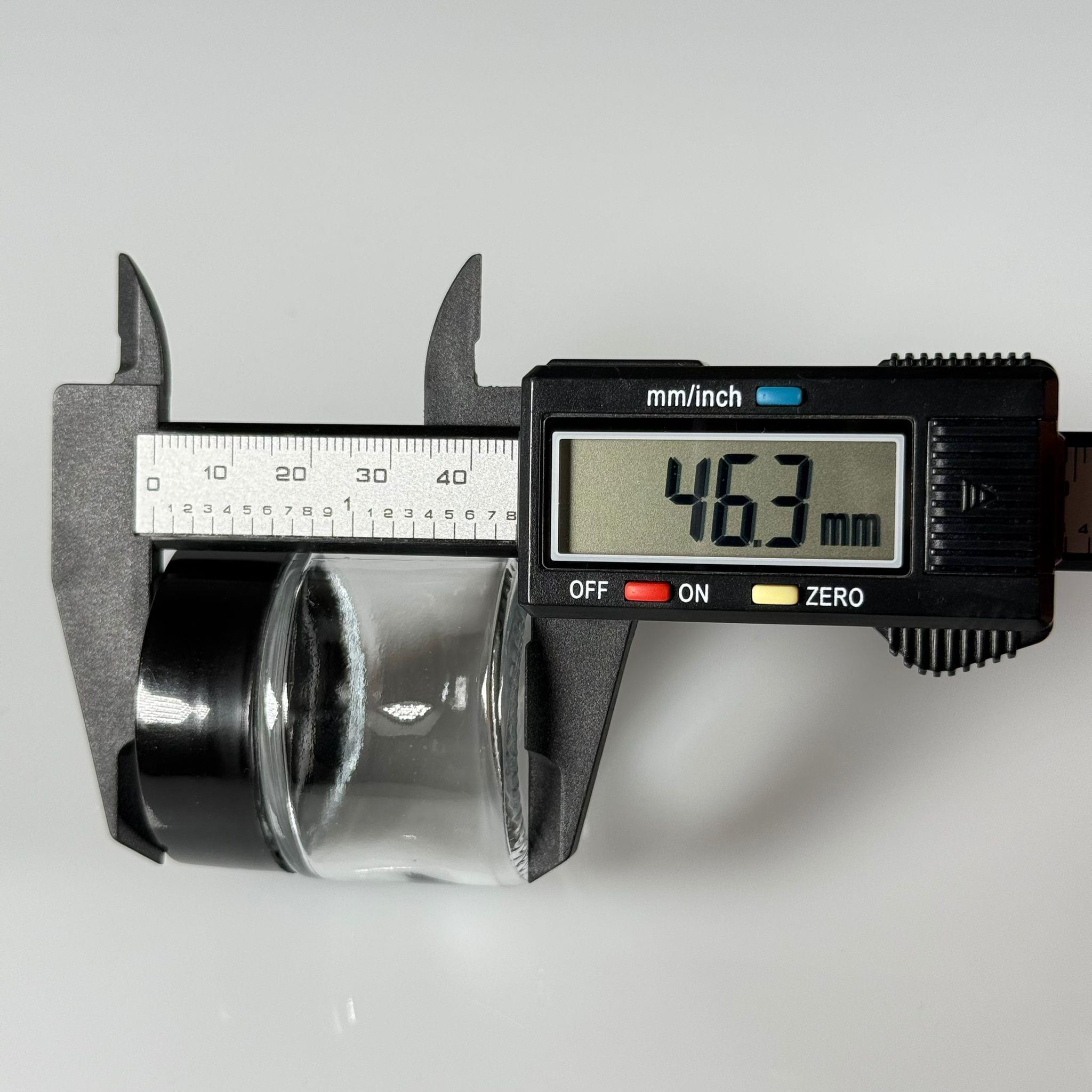 41 CC SİLİNDİR CAM KAVANOZ - SİYAH PLASTİK DERİN ÜSTÜ KUMLAMA KAPAKLI + KENDİNDEN YAPIŞKANLI KÖPÜK CONTALI - 41 ML MİNİ KREM  CAM KAVANOZLARI