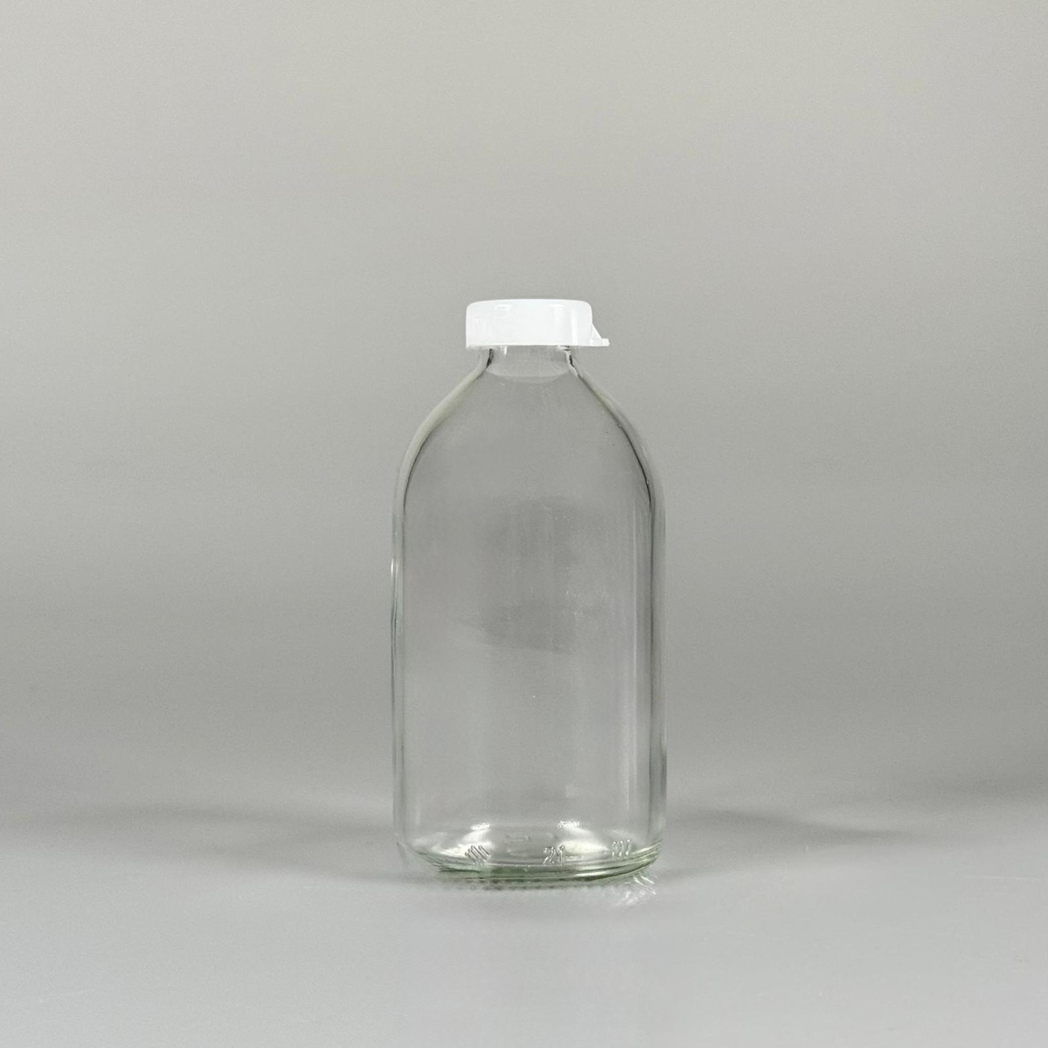 ŞİŞECAM 742610FL ECZA SERUM ŞİŞESİ - 100 ML ŞEFFAF PENİSİLİN FLAKON ŞİŞESİ + BEYAZ PLASTİK SIZDIRMAZ KAPAK