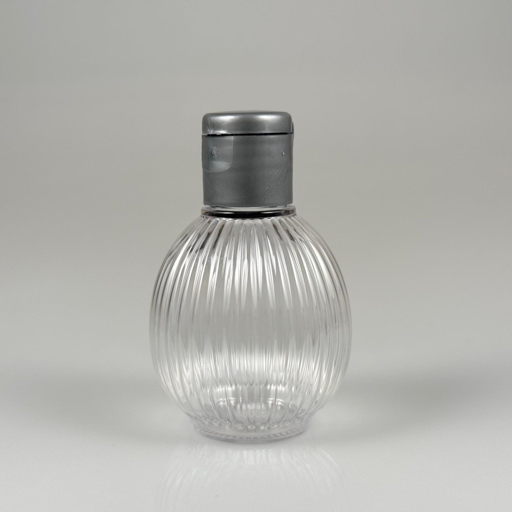 50 CC TOP ÇİZGİLİ DESENLİ 18 MM GRİ FLİPTOP KAPAKLI PET ŞİŞE - 50 ML TOP MODEL ÇİZGİLİ FLİPTOP KAPAKLI PLASTİK ŞİŞE