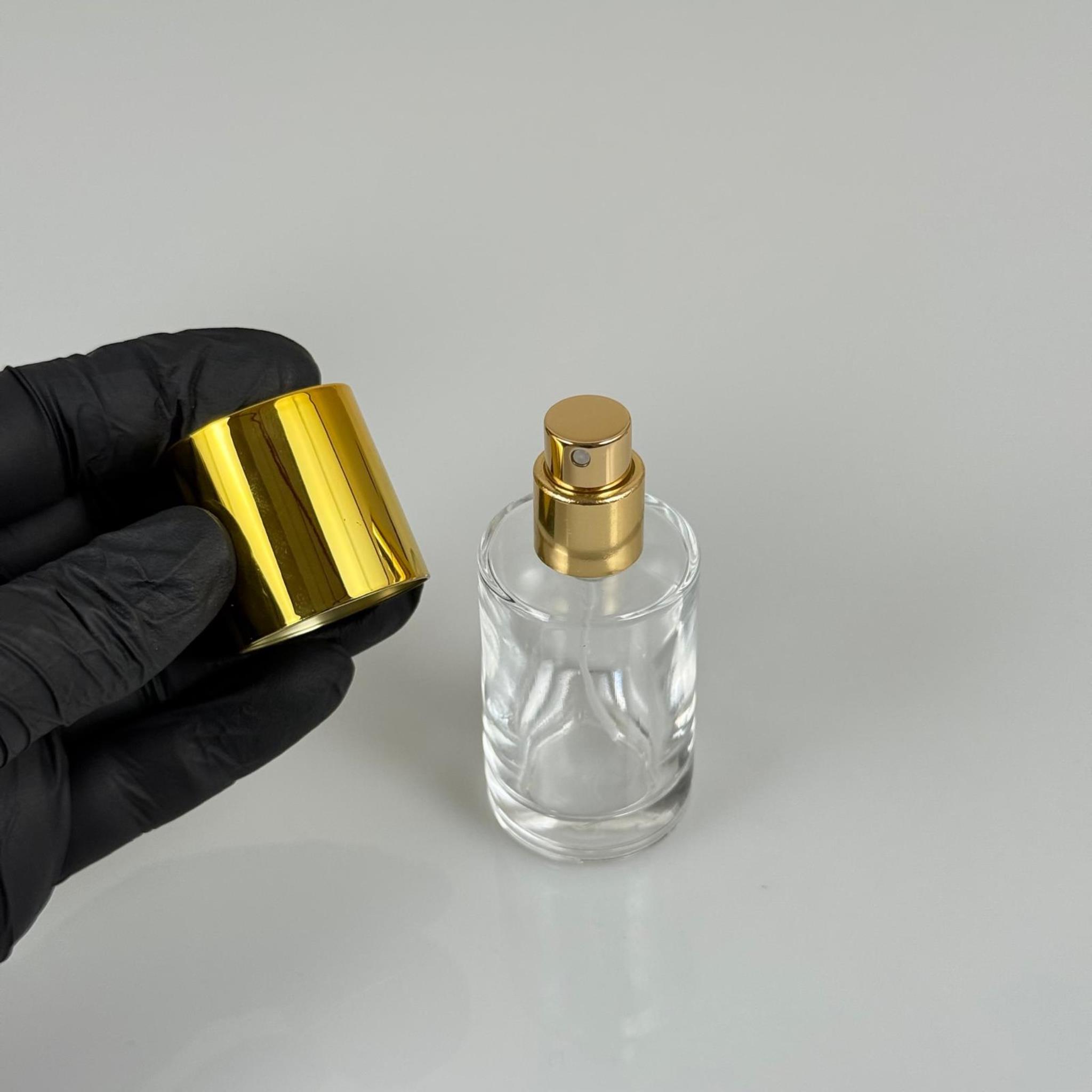 30 ML SİLİNDİR MODEL SAVAGE PARFÜM ŞİŞESİ - GOLD METAL SPREYLİ + GOLD GENİŞ KAPAKLI (AĞIZ 15 MM GEÇME KOLAY KAPAMA)