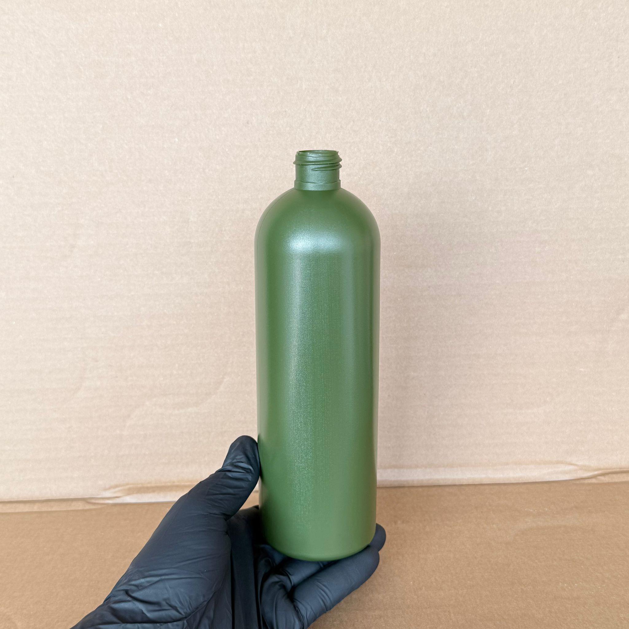 500 CC YEŞİL SİLİNDİR MODEL MAT SIKILABİLİR POLİETİLEN ŞİŞE KAPAKSIZ 47 GRAM (24 AĞIZ)