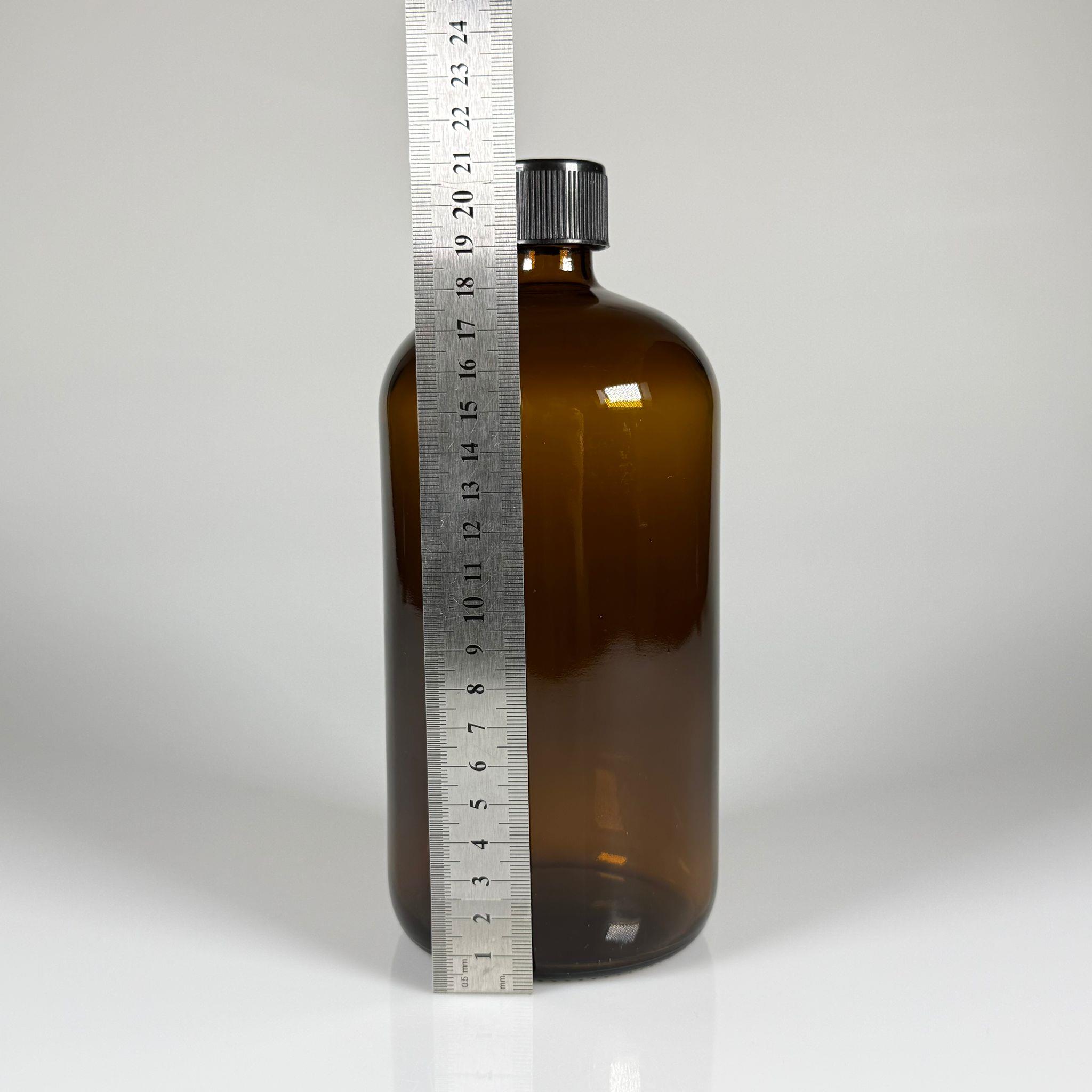 1 LT KAHVERENGİ ECZA ŞİŞESİ - SİYAH ÇOCUK KİLİT KAPAKLI KAPAK - 1000 CC AMBER KÜT BOYUNLU CAM İLAÇ ŞİŞESİ - BOŞ ŞURUP ŞİŞELERİ