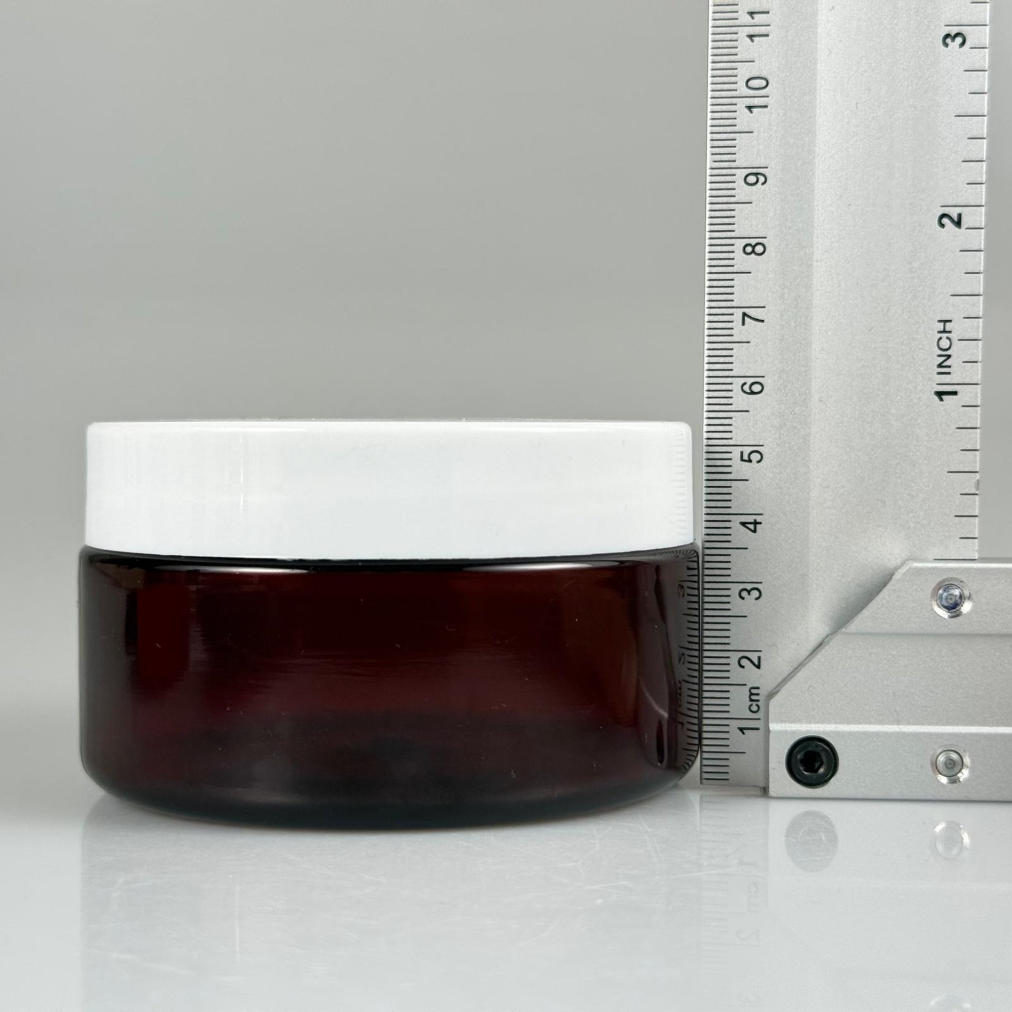 200 CC SERT PLASTİK AMBER KAVANOZ - BEYAZ KAPAKLI  - 200 ML KAHVERENGİ KAVANOZ