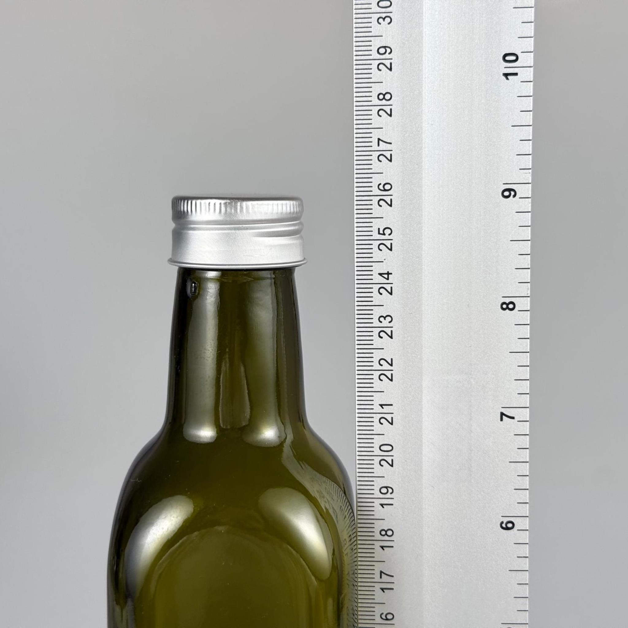 500 CC YEŞİL MARASKA CAM ŞİŞE - GÜMÜŞ METAL ALÜMİNYUM KAPAKLI - 500 ML KÖŞELİ YAĞ ŞİŞESİ - SİRKE ŞİŞESİ