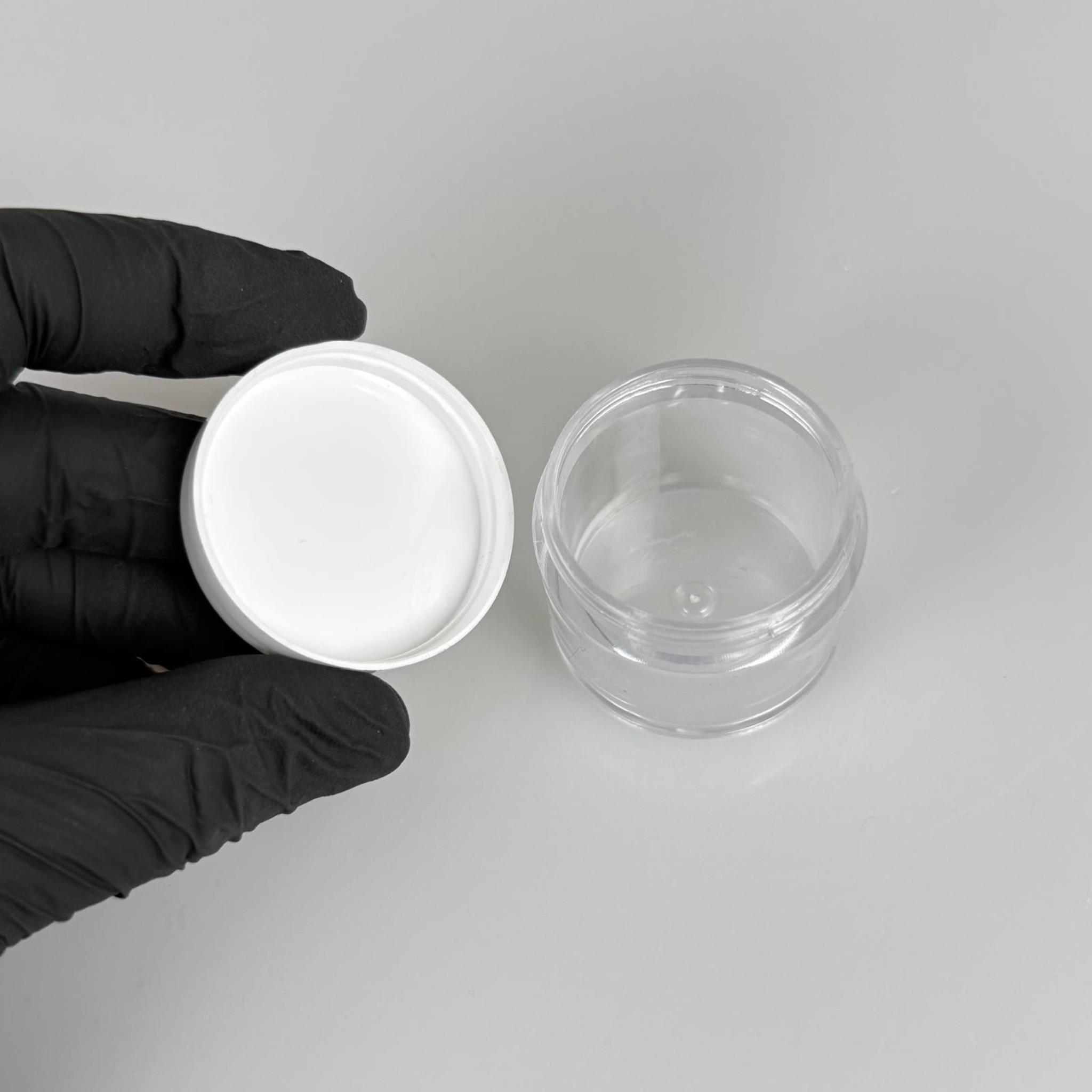 20 CC KRİSTAL KAVANOZ - BEYAZ PLASTİK KAPAKLI - 20 ML KREM KAVANOZ KALIN ŞEFFAF PLASTİK MİKA AKRİLİK