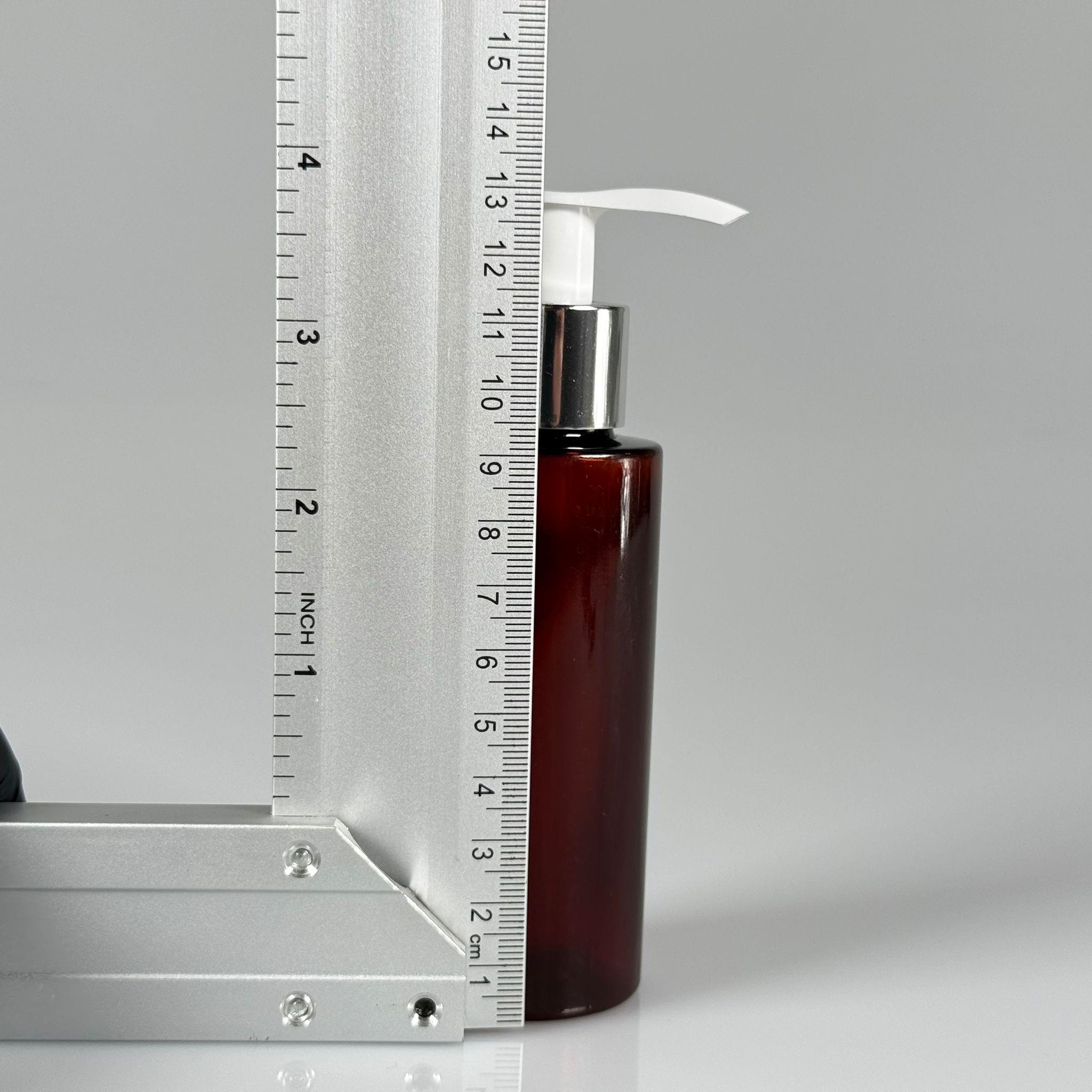 100 CC SİLİNDİR KESKİN KÜT MODEL SERT (17 GR) PET ŞİŞE - GÜMÜŞ SIVI SABUN POMPALI - JEL, PEELING, SERUM, GÜNEŞ KREMİ GİBİ YOĞUN KIVAMLI SIVILAR İÇİN- AĞIZ ÇAPI 24 MM - AMBER