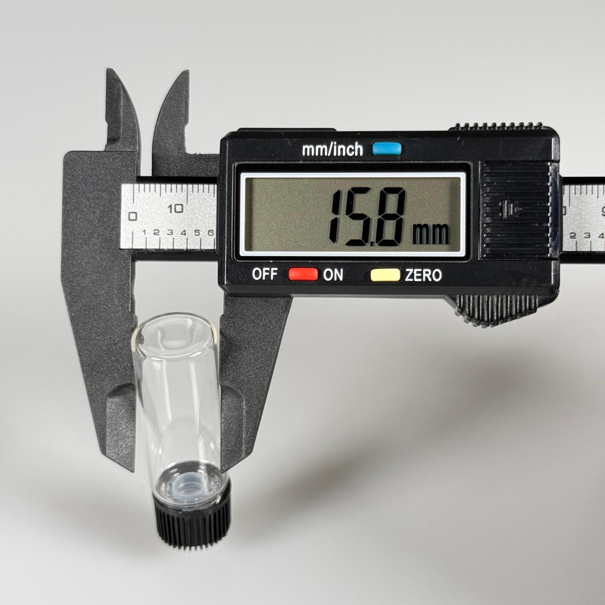 5 CC ŞEFFAF İNCE CAM ŞİŞE - SİYAH KAPAKLI + İÇTEN DAMLALIKLI - 5 ML CAM ŞİŞE