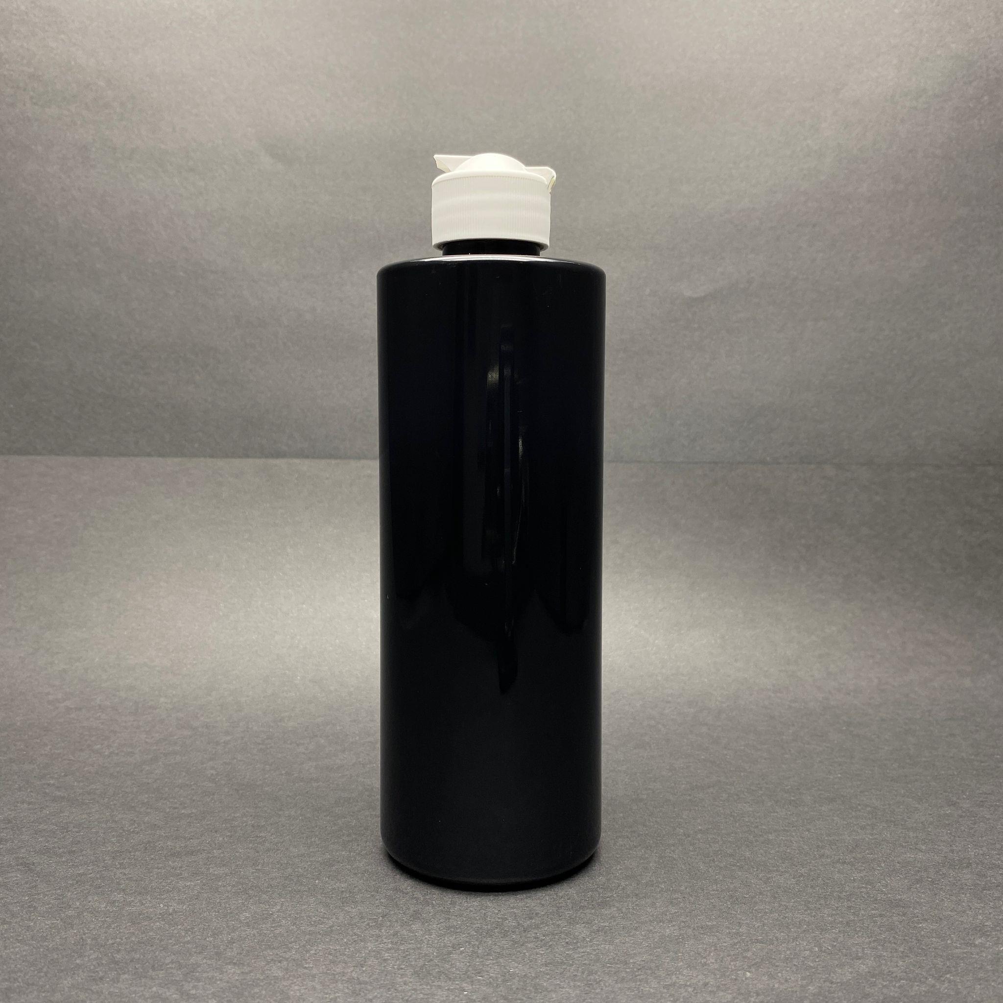 400 CC SİYAH PLASTİK ŞİŞE - BEYAZ AÇILIR KAPANIR FLİPTOP KAPAKLI - 400 ML SİYAH BOŞ PET ŞİŞE