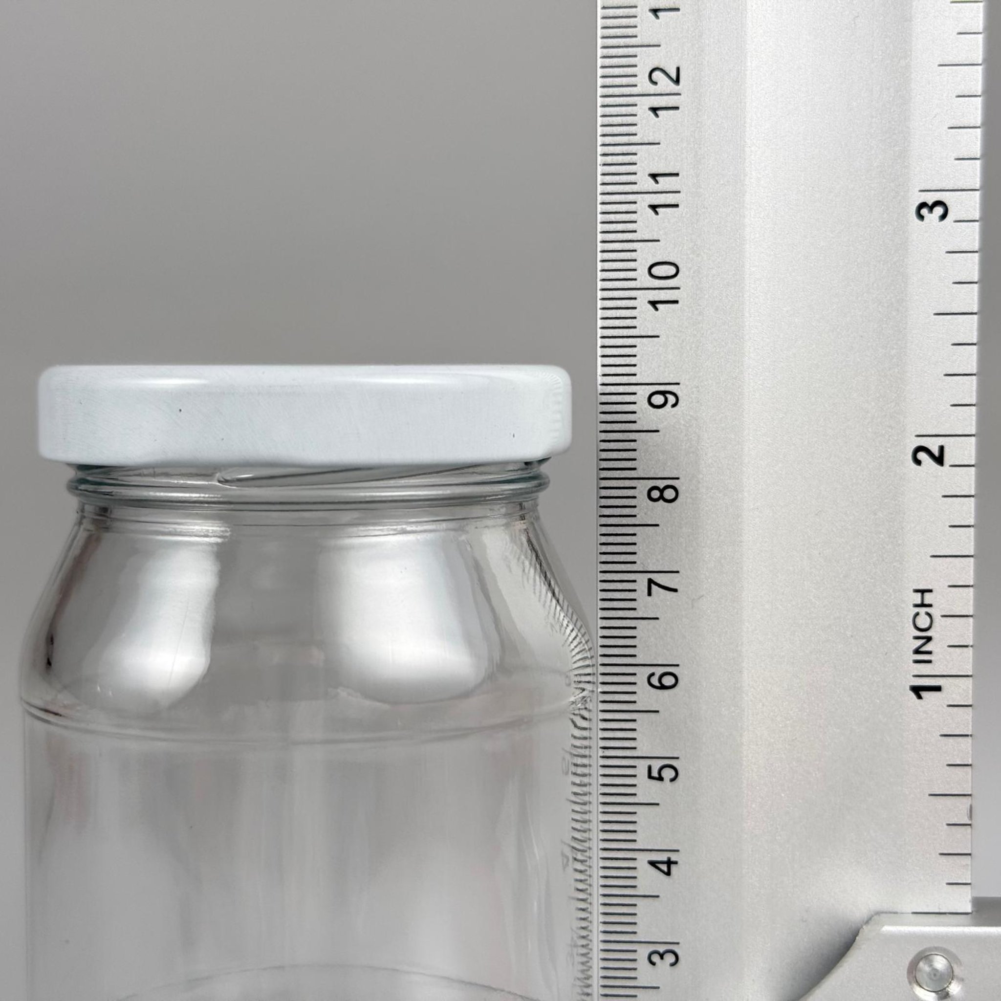 190 CC CAM KAVANOZ - BEYAZ METAL KAPAKLI + KENDİNDEN YAPIŞKANLI SIZDIRMAZ CONTALI TAKIM - 190 ML TOMBUL KAVANOZ