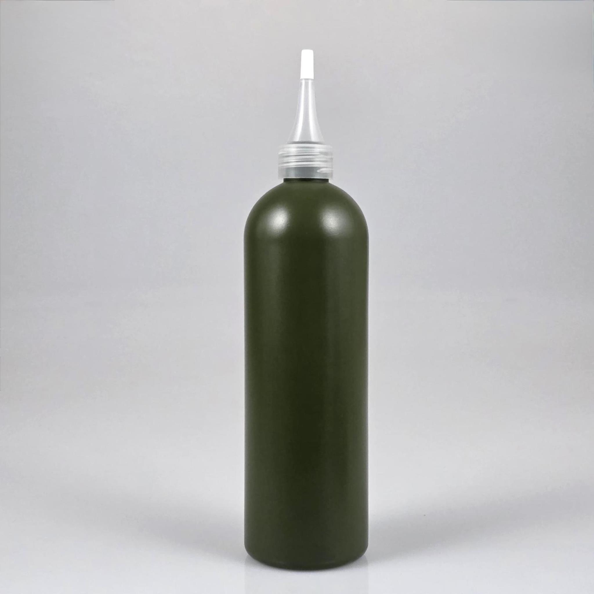 ZEYTİNYAĞI, SOS, ACI SOS, SİRKE, SRIRACHA, TUTKAL. BOYA VB BOŞ ŞİŞELERİ - ŞEFFAF SİVRİ TWİST AKITICI KAPAK + 500 ML YEŞİL POLİETİLEN SIKILABİLİR UZUN PLASTİK ŞİŞE TAKIM