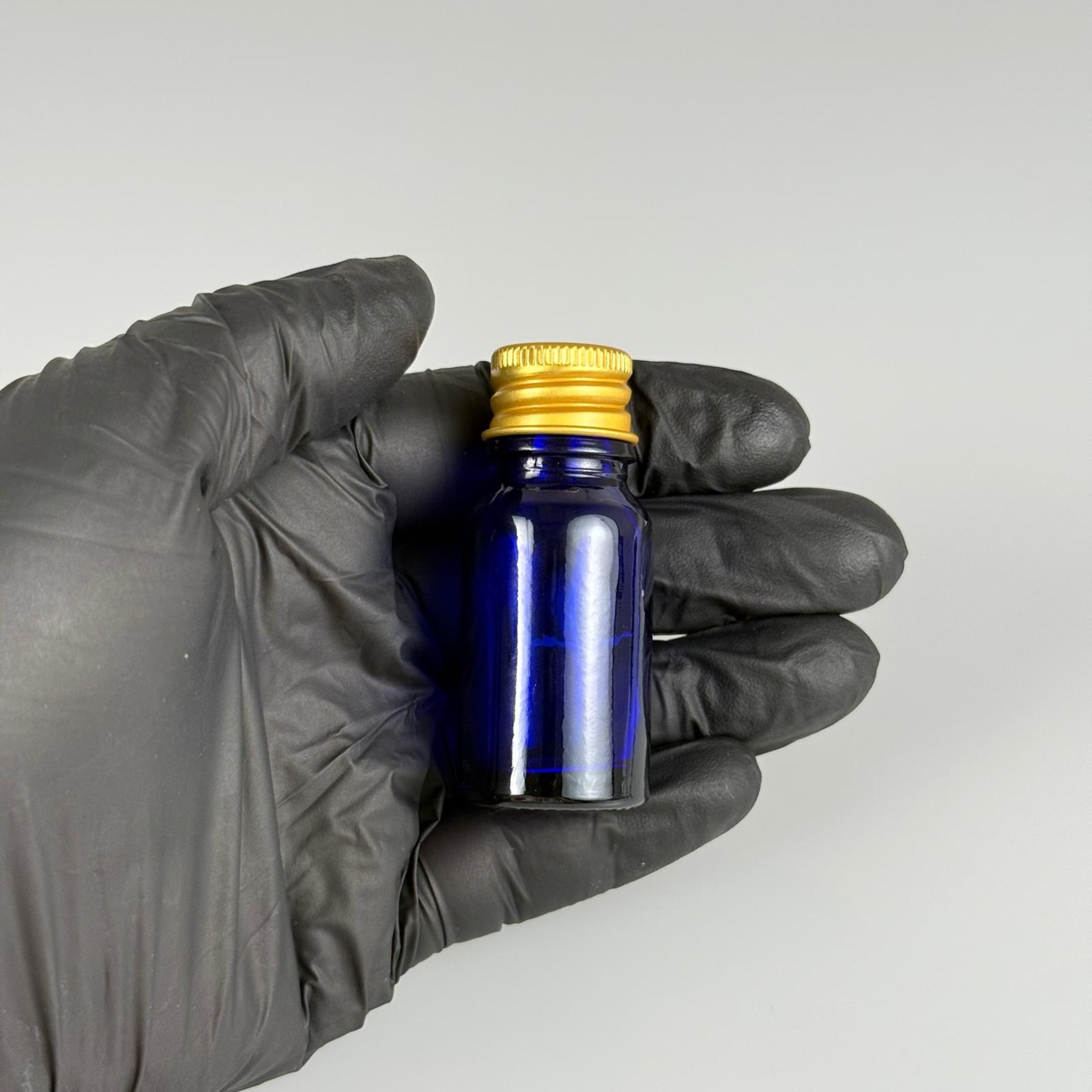 10 CC MAVİ CAM ŞİŞE + KÖPÜK CONTALI GOLD ALÜMİNYUM METAL KAPAKLI TAKIM - 10 ML MAVİ CAM ŞİŞE