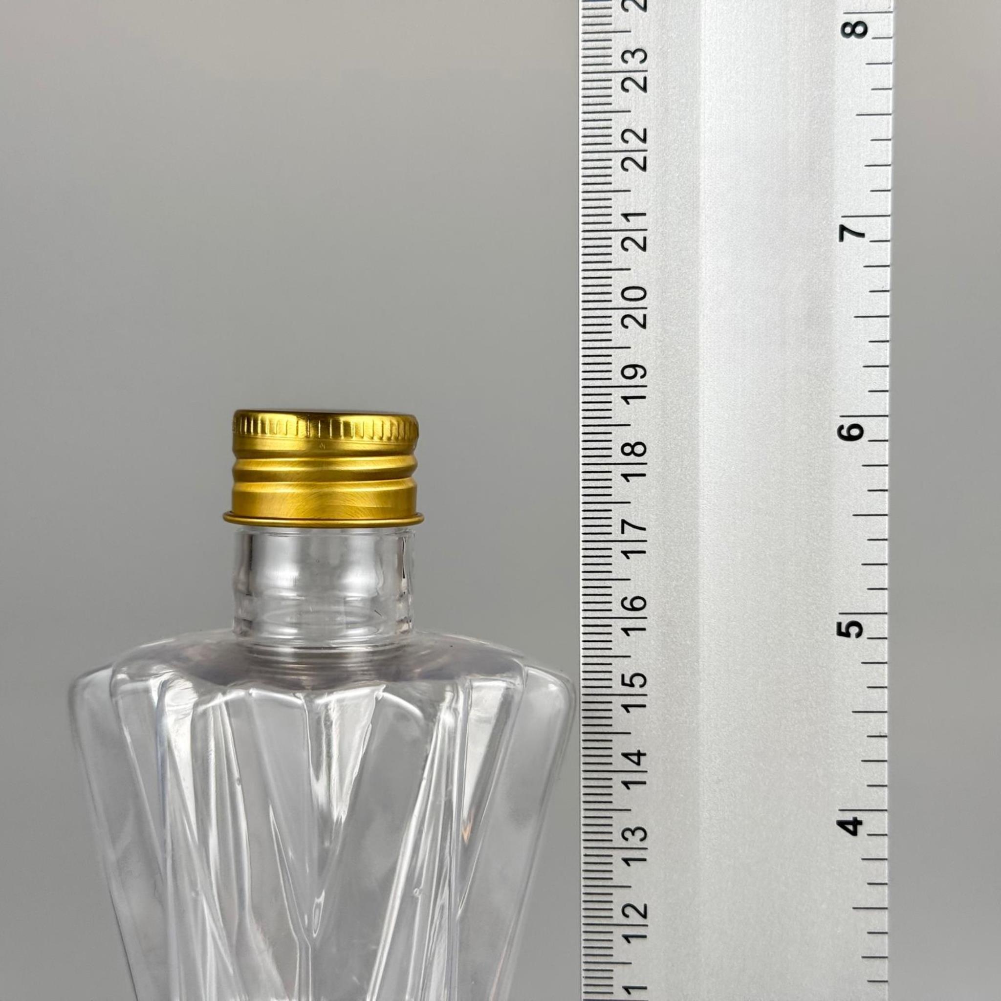300 CC ELMAS MODEL PET KOLONYA ŞİŞESİ - 24 AĞIZ (27 GR) + KÖPÜK CONTALI GOLD METAL ALÜMİNYUM KAPAK+ KOLONYA TIPALI TAKIM - 300 ML KAPAKLI PLASTİK ŞİŞELER