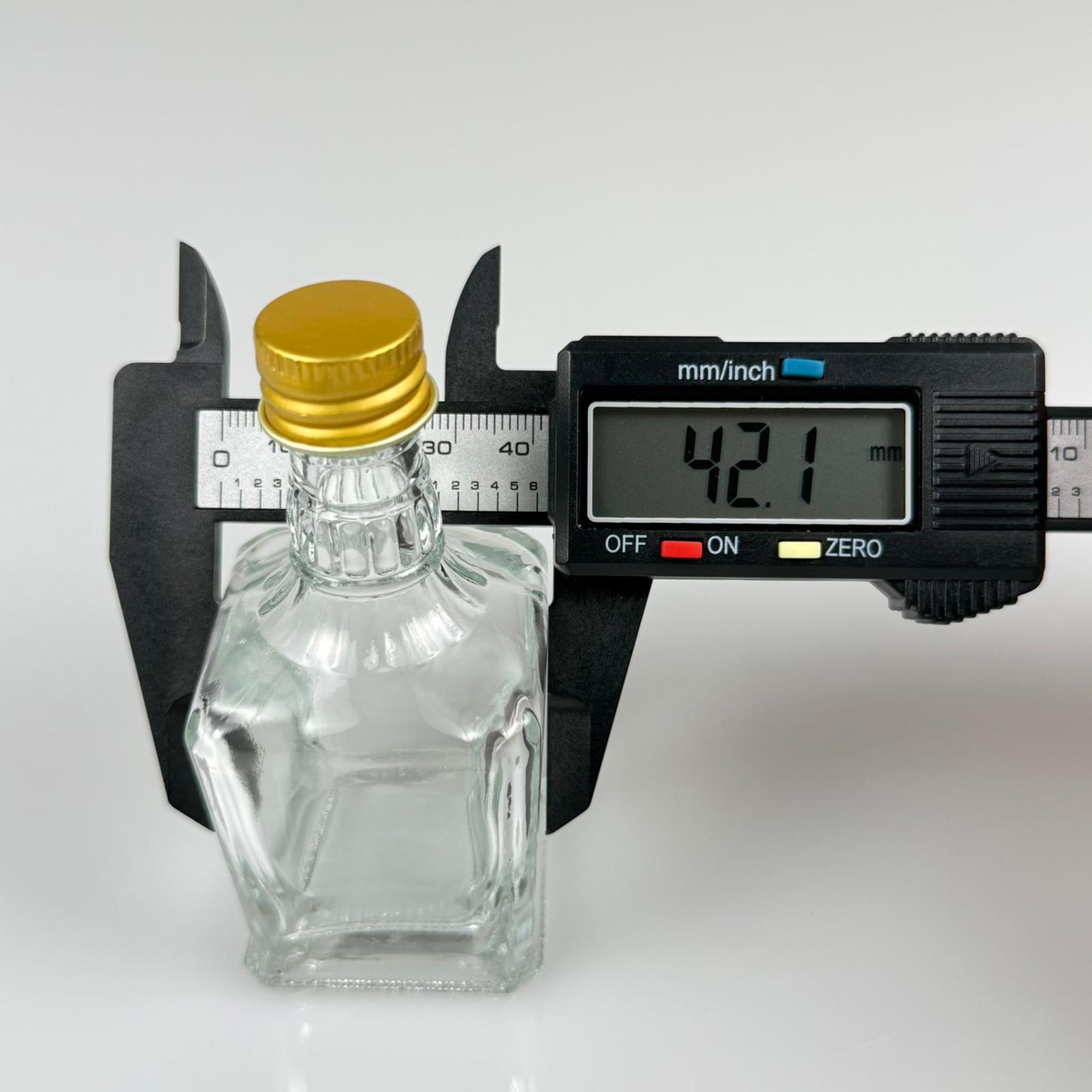 50 CC BOĞAZLI KONİK CAM ŞİŞE - GOLD METAL KAPAKLI KOLONYA TIPALI - 50 ML PRESTİJLİ ŞİŞE