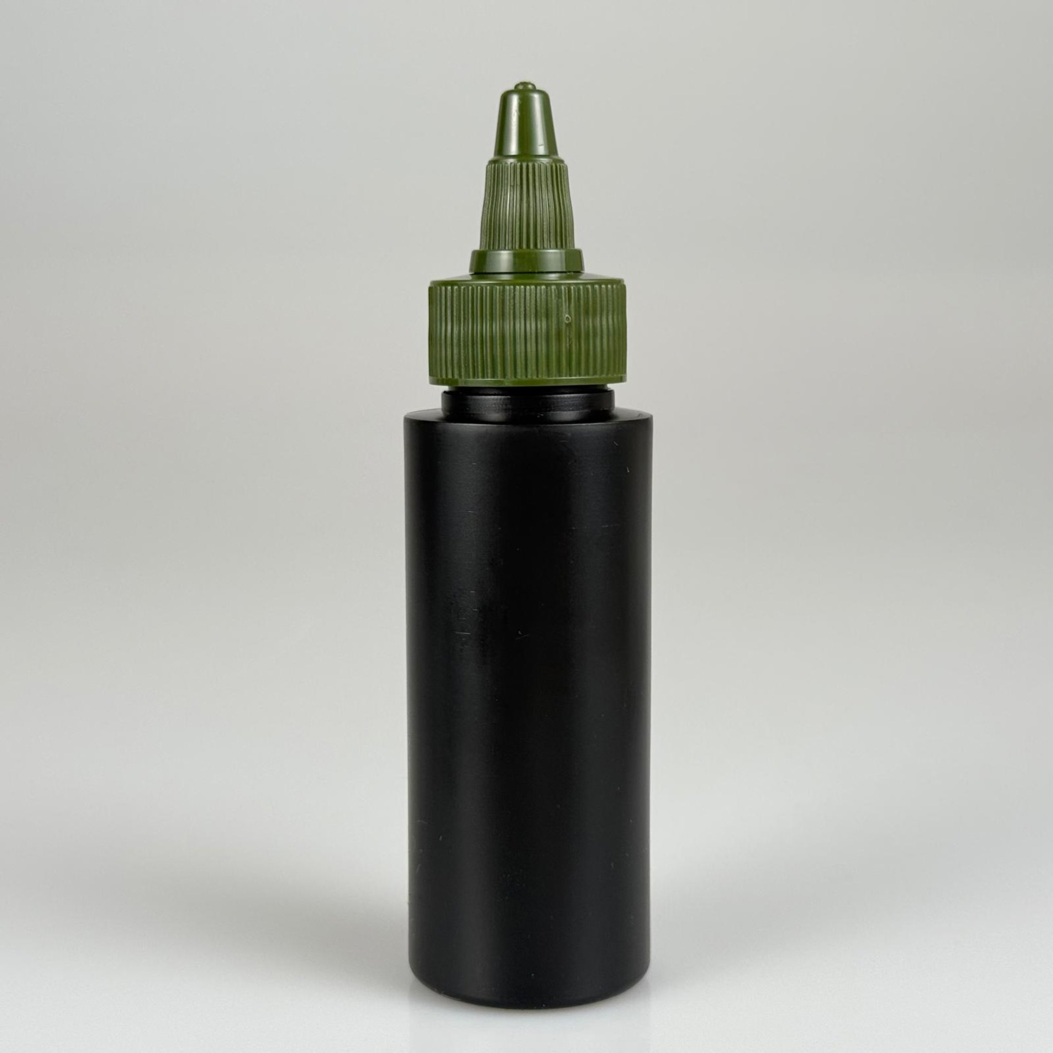50 CC SİYAH POLİETİLEN PLASTİK ŞİŞE - 24 MM YEŞİL TWİST ASANSÖR KAPAKLI  - 50 ML KAPAKLI PLASTİK ŞİŞE