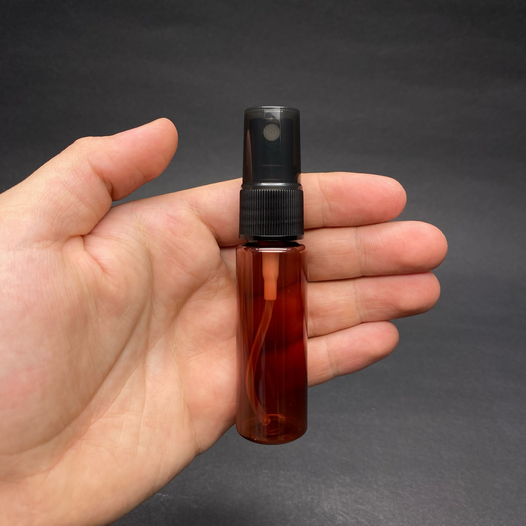20 CC AMBER PET ŞİŞE - SİYAH SPREYLİ TESTER 20 ML PLASTİK ŞİŞE