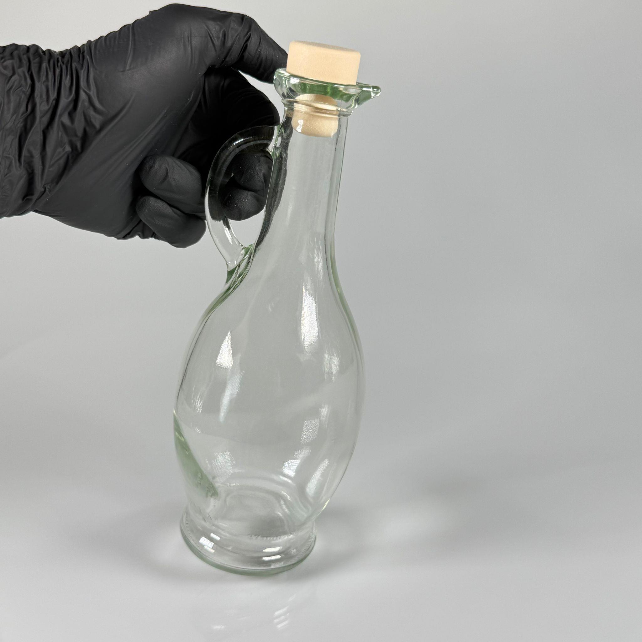 500 CC GAGALI ZEYTİNYAĞ İÇİN ŞEFFAF CAM ŞİŞE + AHŞAP GÖRÜNÜMLÜ SENTETİK MANTAR TIPA - 500 ML TIPALI CAM ŞİŞE