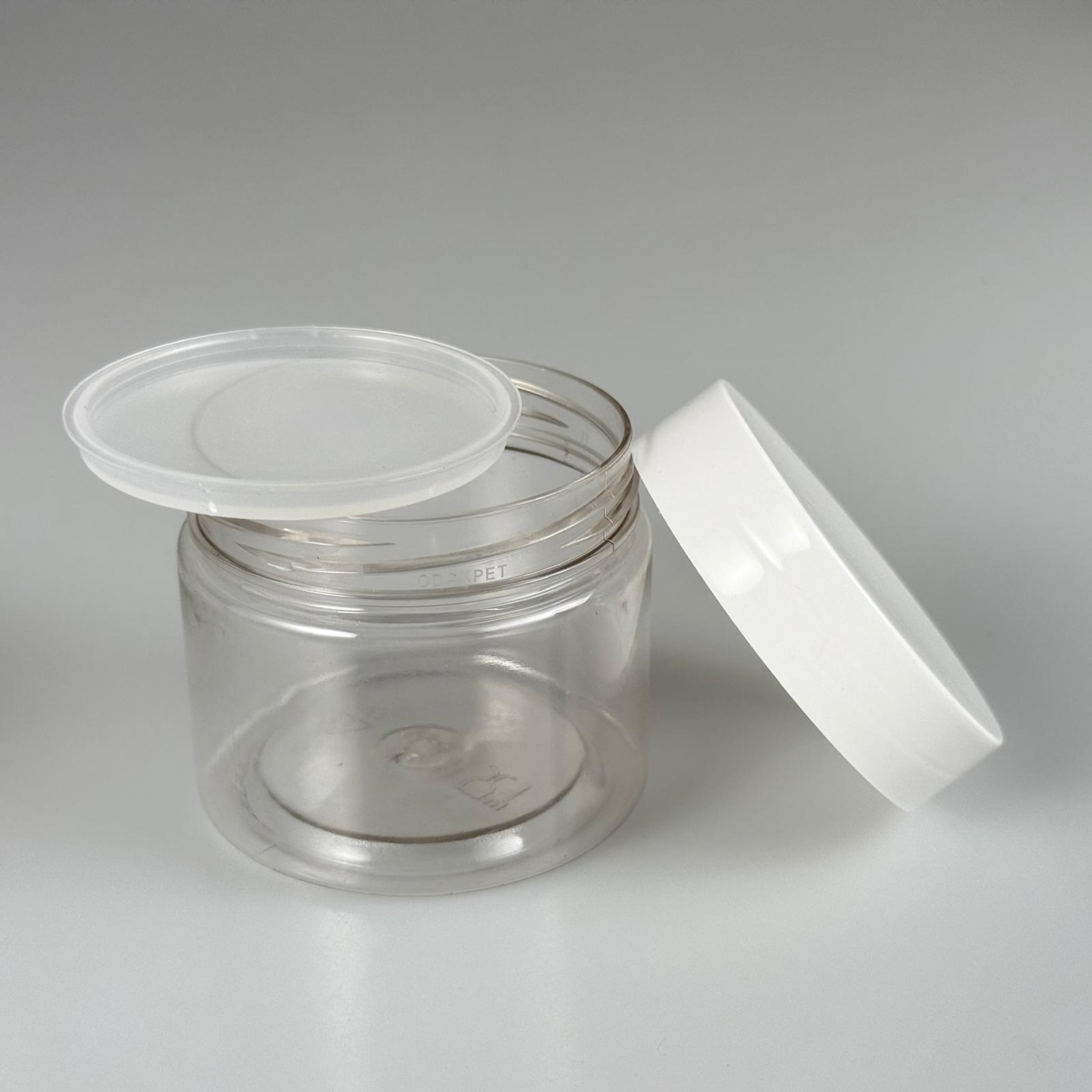 100 CC PET KAVANOZ- BEYAZ KAPAKLI + İÇ TIPALI - 100 ML PLASTİK KAVANOZ - KREM KAVANOZU