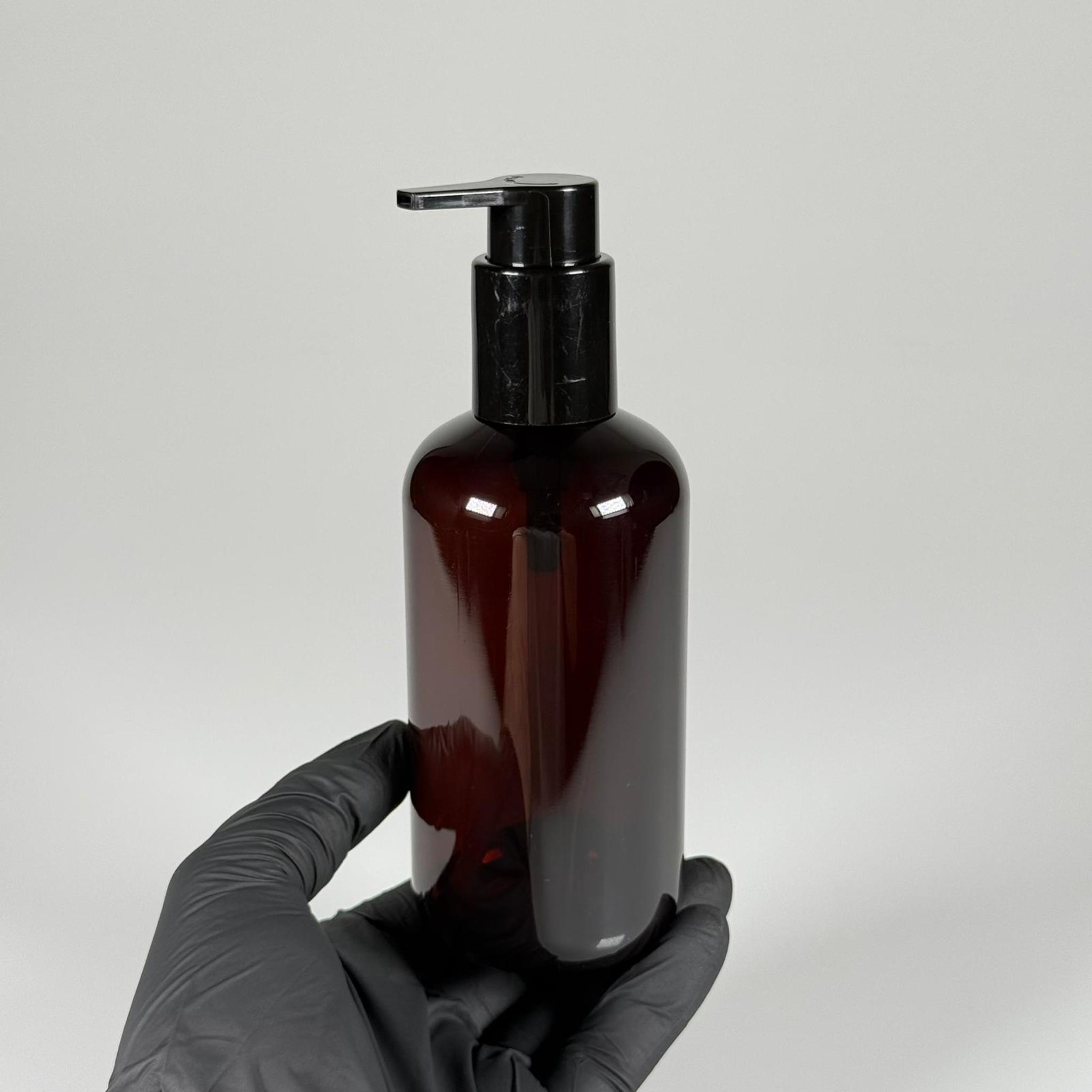 250 CC PET ŞİŞE (30 GR) - SİYAH XAVIER POMPALI - SERUM, LOSYON, KREM POMPALI POMPALI - 250 ML PLASTİK ŞİŞE - AMBER