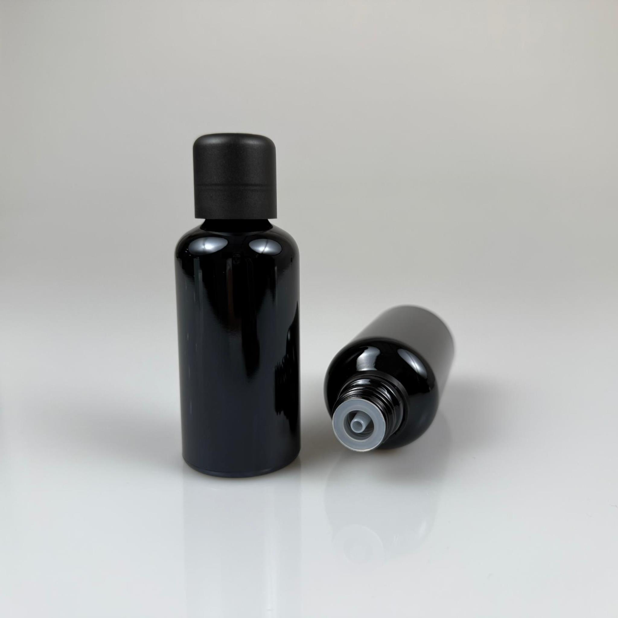 50 CC ORJİNAL SİYAH CAM ŞİŞE + İÇTEN DAMLALIKLI ÇOCUK KİLİTLİ SİYAH KAPAK - SİYAH 50 ML KİLİT KAPAKLI DAMLATMALI ŞİŞE