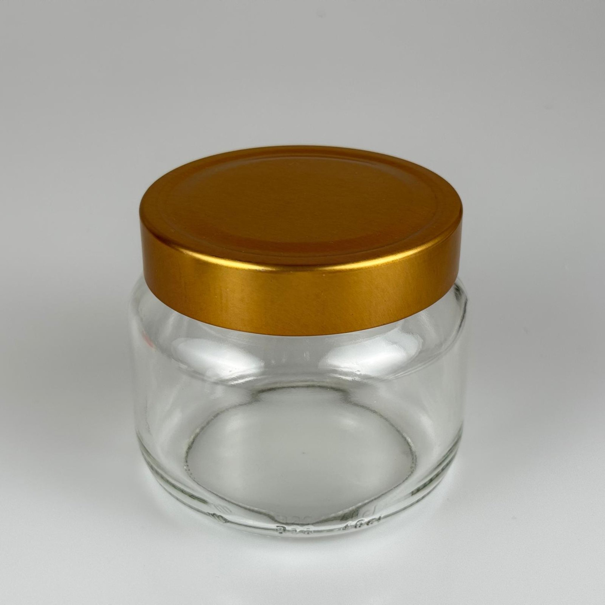 400 CC BASIK CAM KAVANOZ - DERİN GOLD LÜKS METAL KAPAKLI - 400 ML CAM KAVANOZ - KESTANE ŞEKERİ KAVANOZU